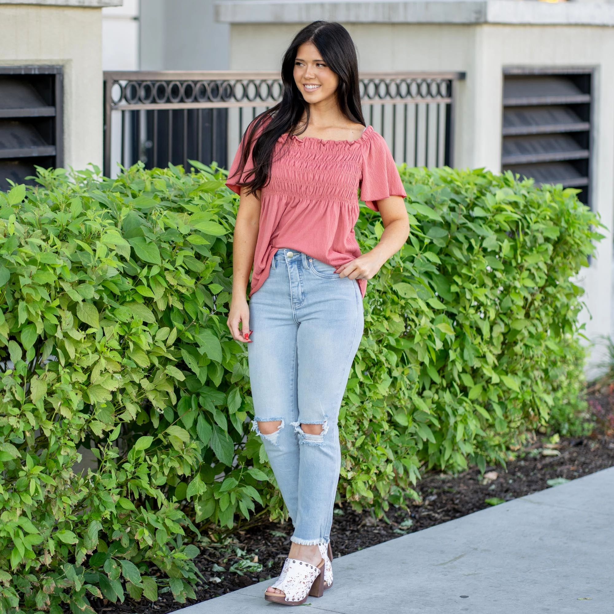 RFM Dylan Tummy Control Top High Rise Cropped Straight Leg Jeans Light Blue Wash Lightwear Option