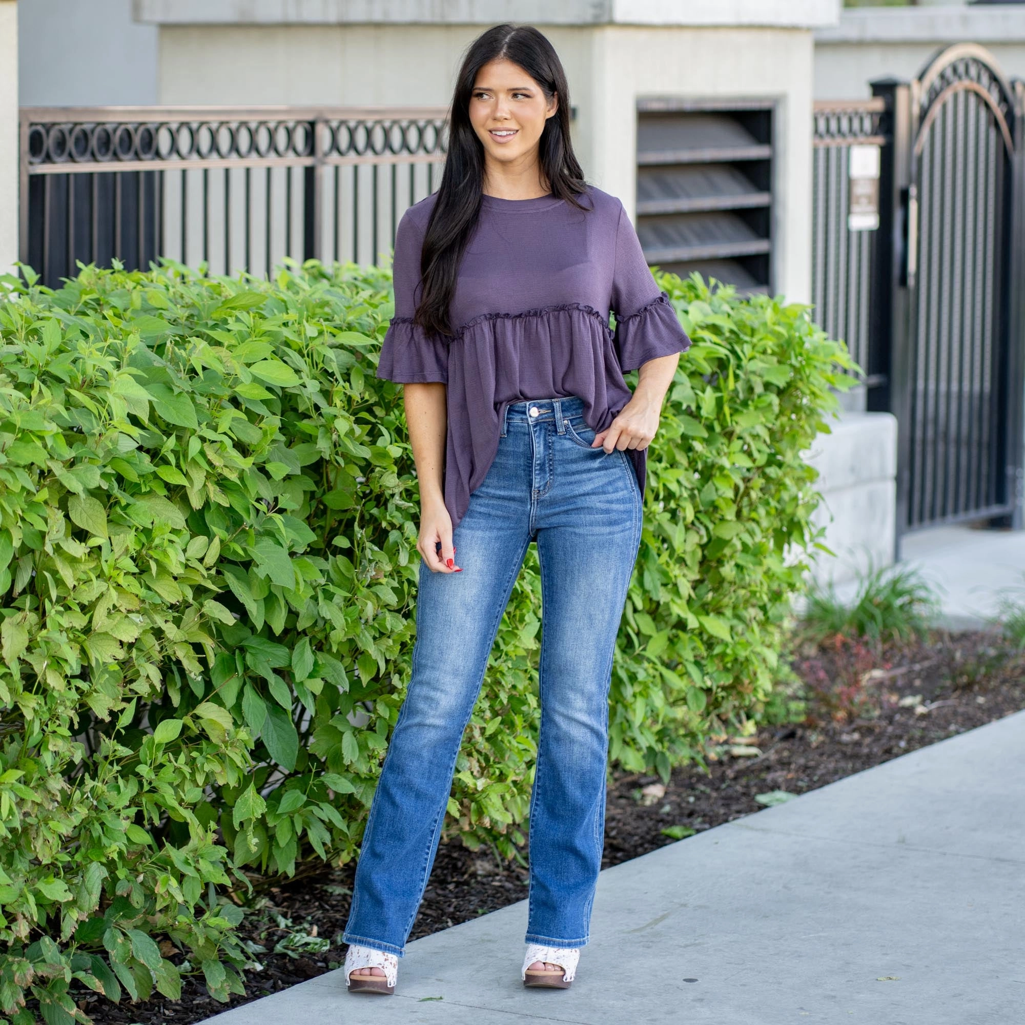 RFM Tummy Control Top Mia High Rise Slimmers Bootcut Jean Medium Blue Function Ready Flexible Comfort