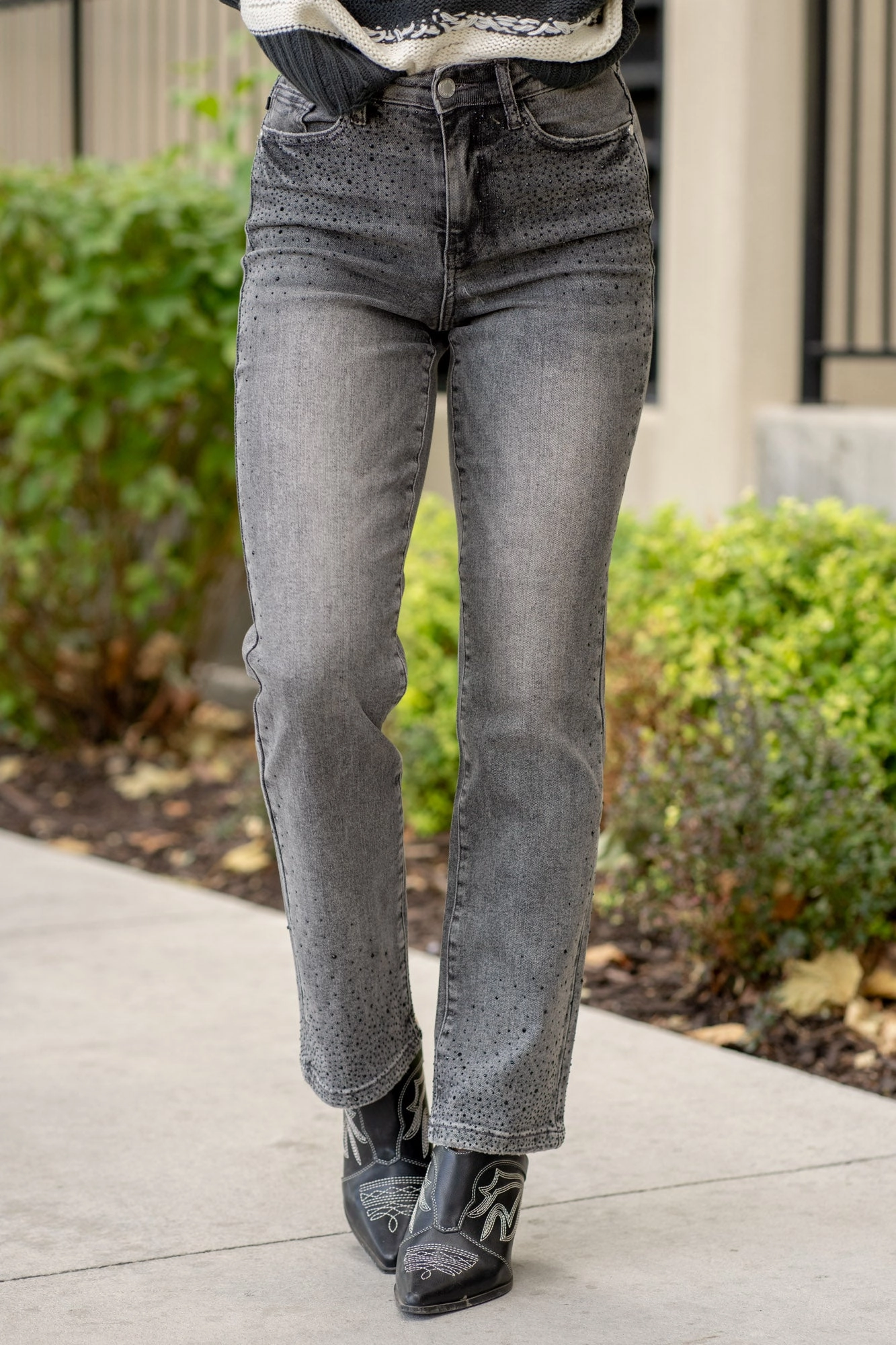 Smart Tailoring Casual Energy Rhinestones & Glitter High Rise Straight Regular & Plus Sizes