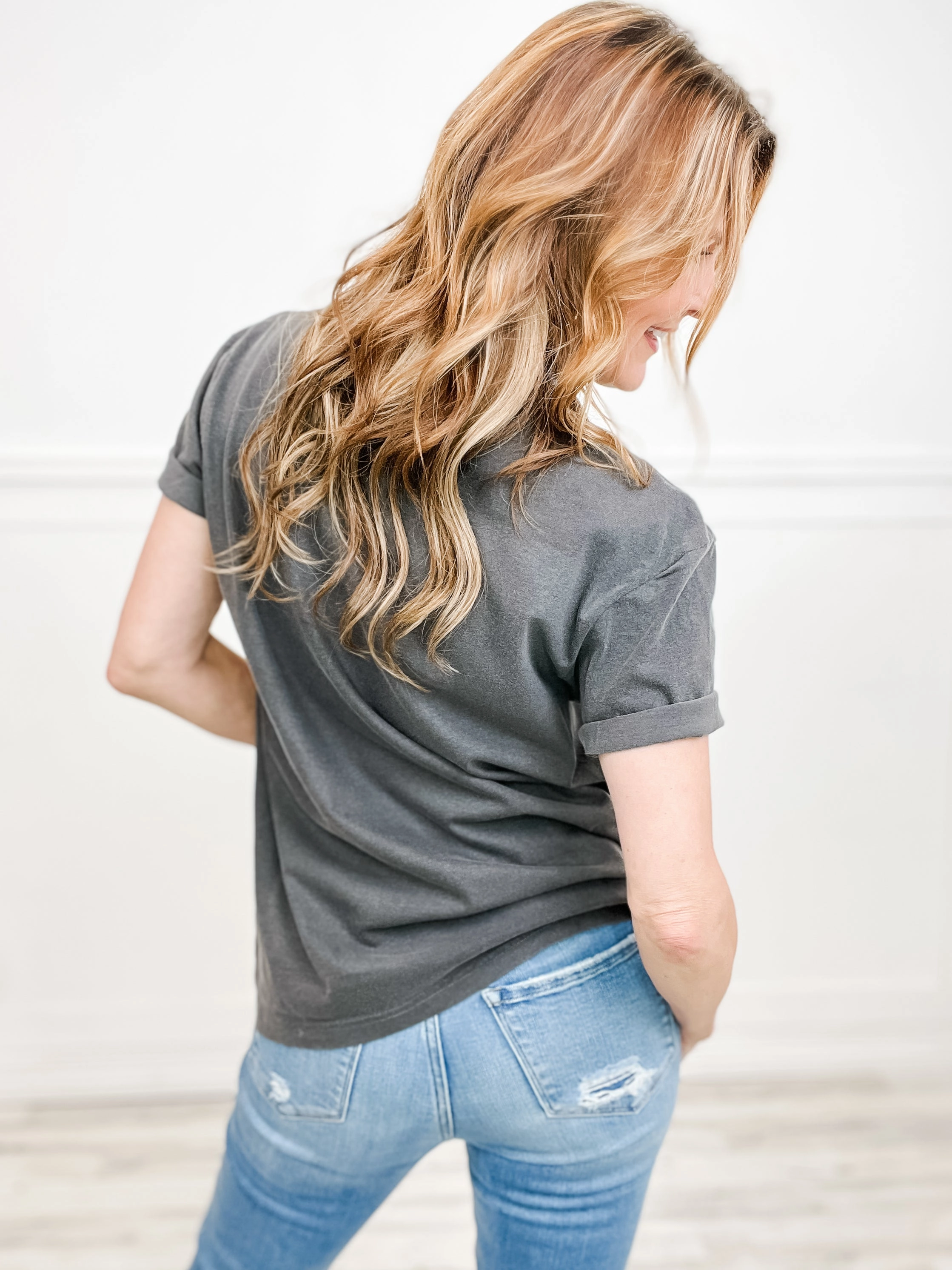 America The Beautiful Gold Foil Graphic Tee Friction Resistant Finish