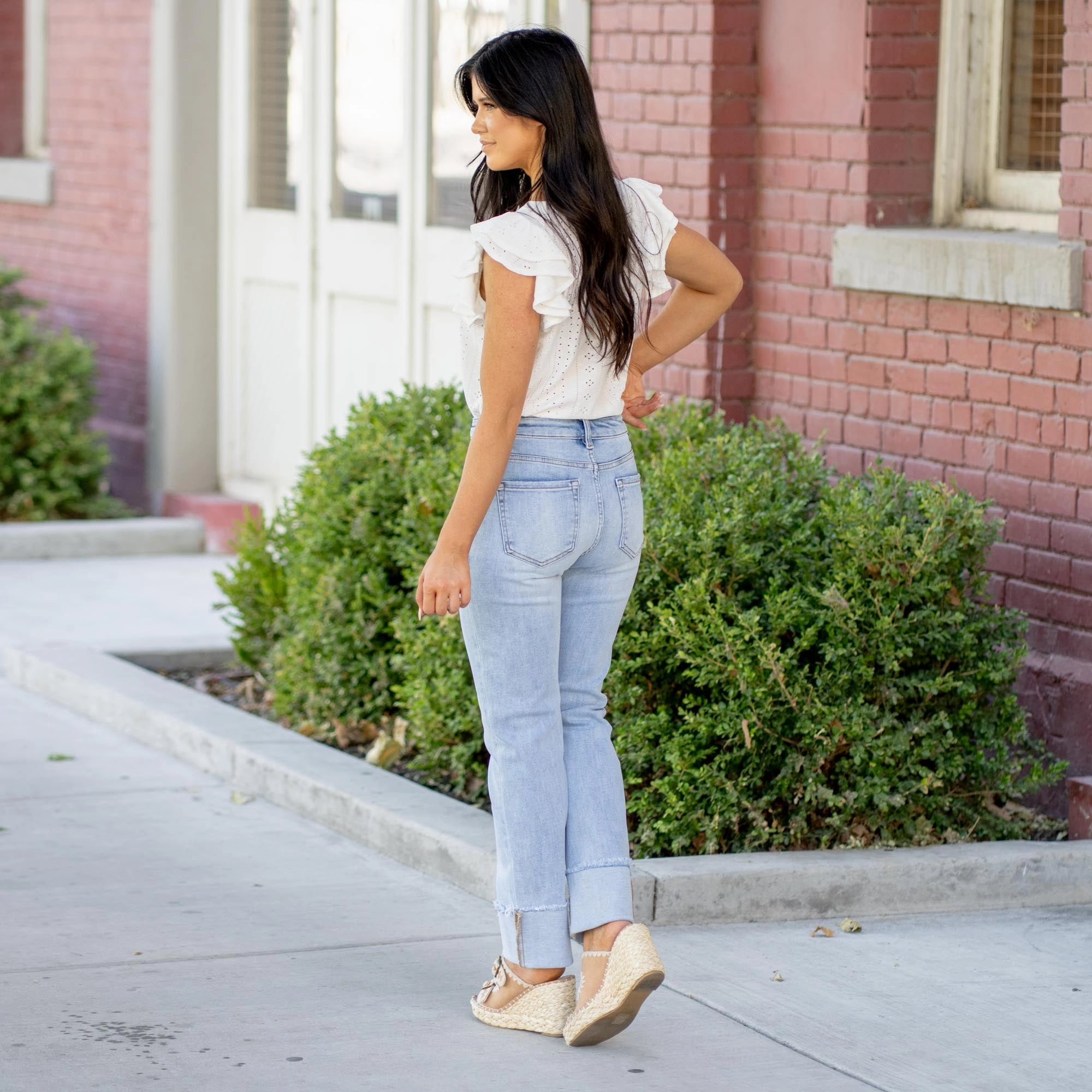 Common Wear Risen Serene High Rise Relaxed Straight Cuffed Jeans Regular & Plus Sizes