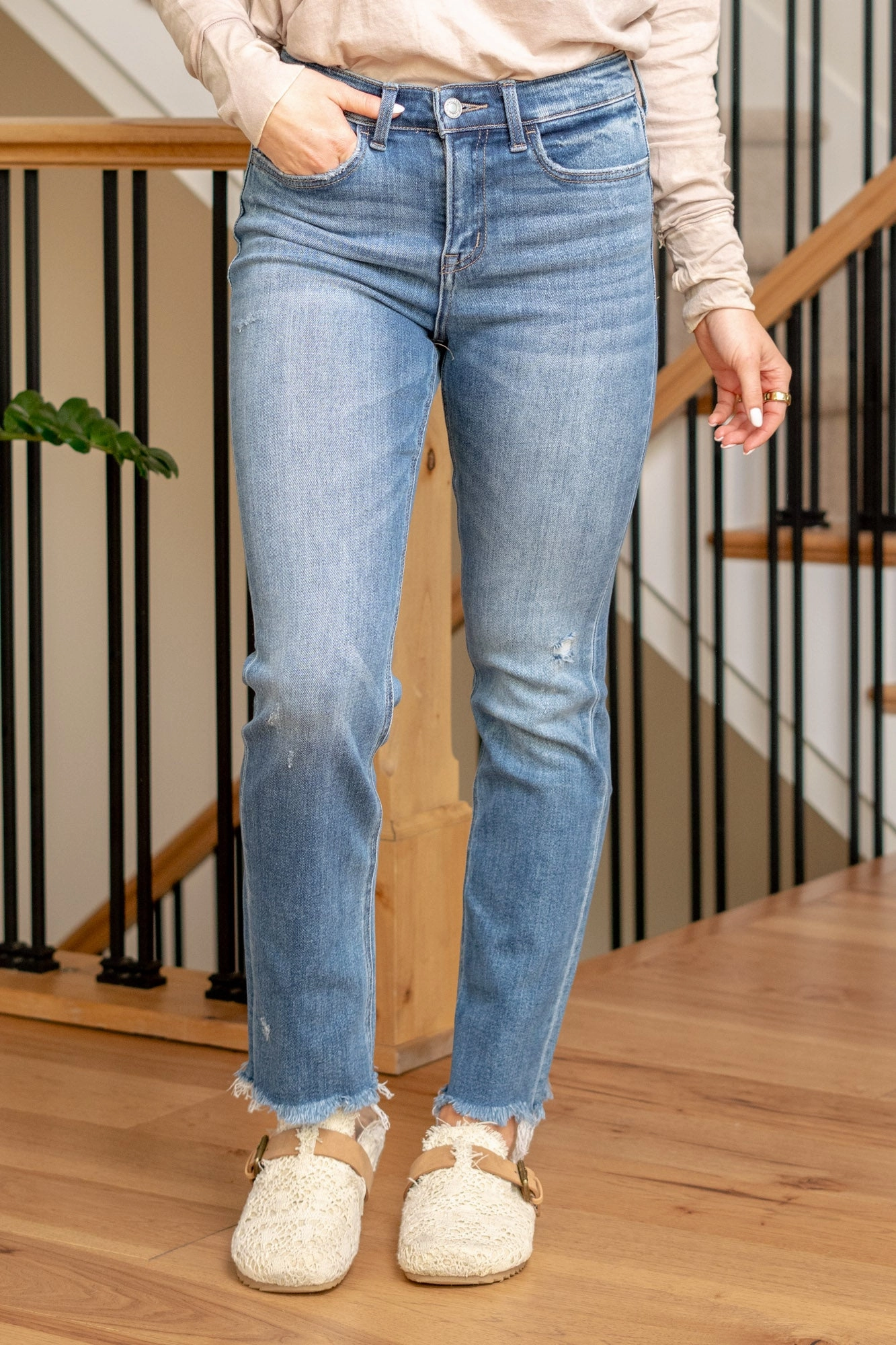 River Lagan High Rise Cropped Straight Leg Regular & Plus Sizes Minimal Fit