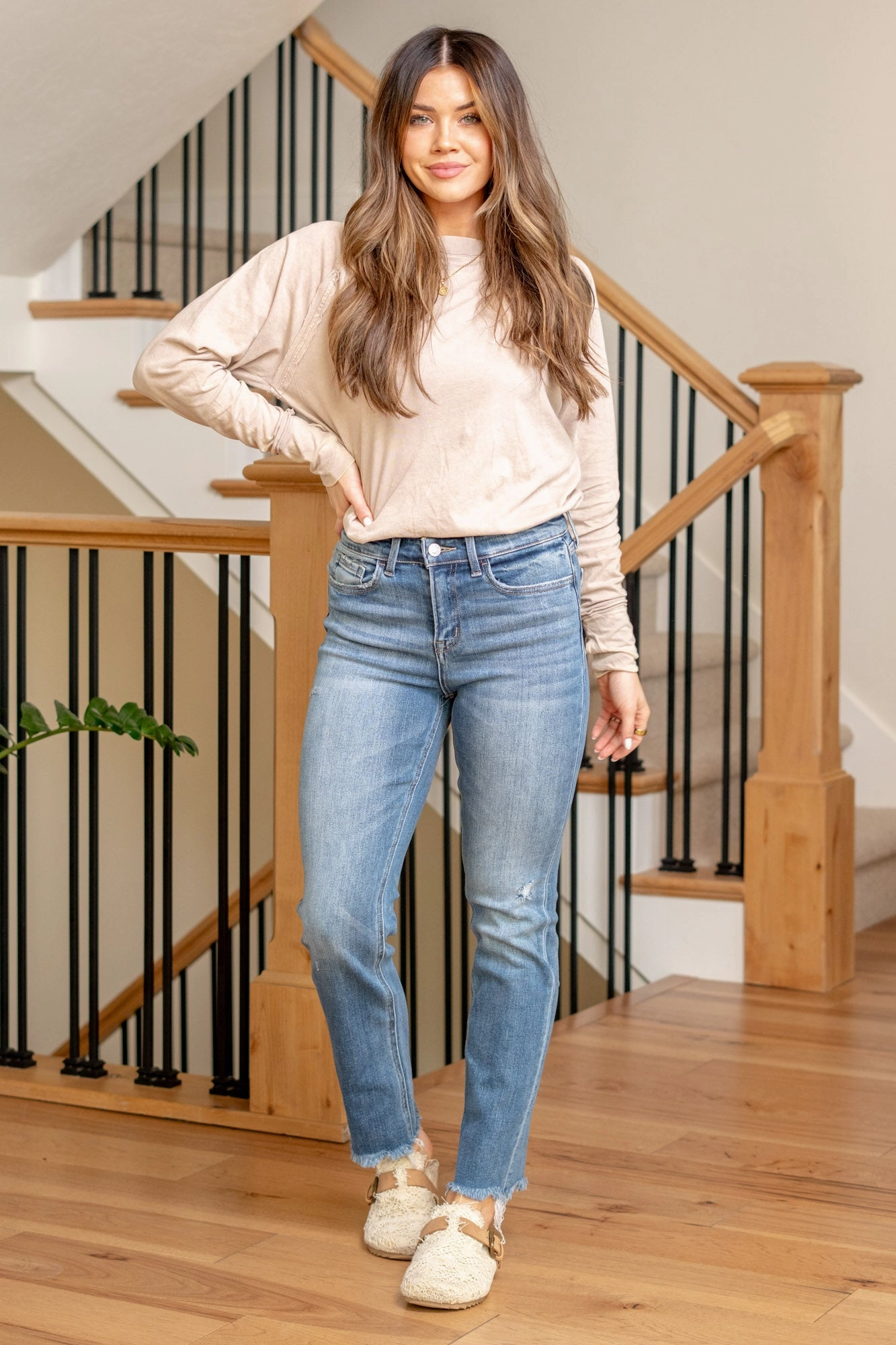 Relaxed Basics Style Daily River Lagan High Rise Cropped Straight Leg Regular & Plus Sizes