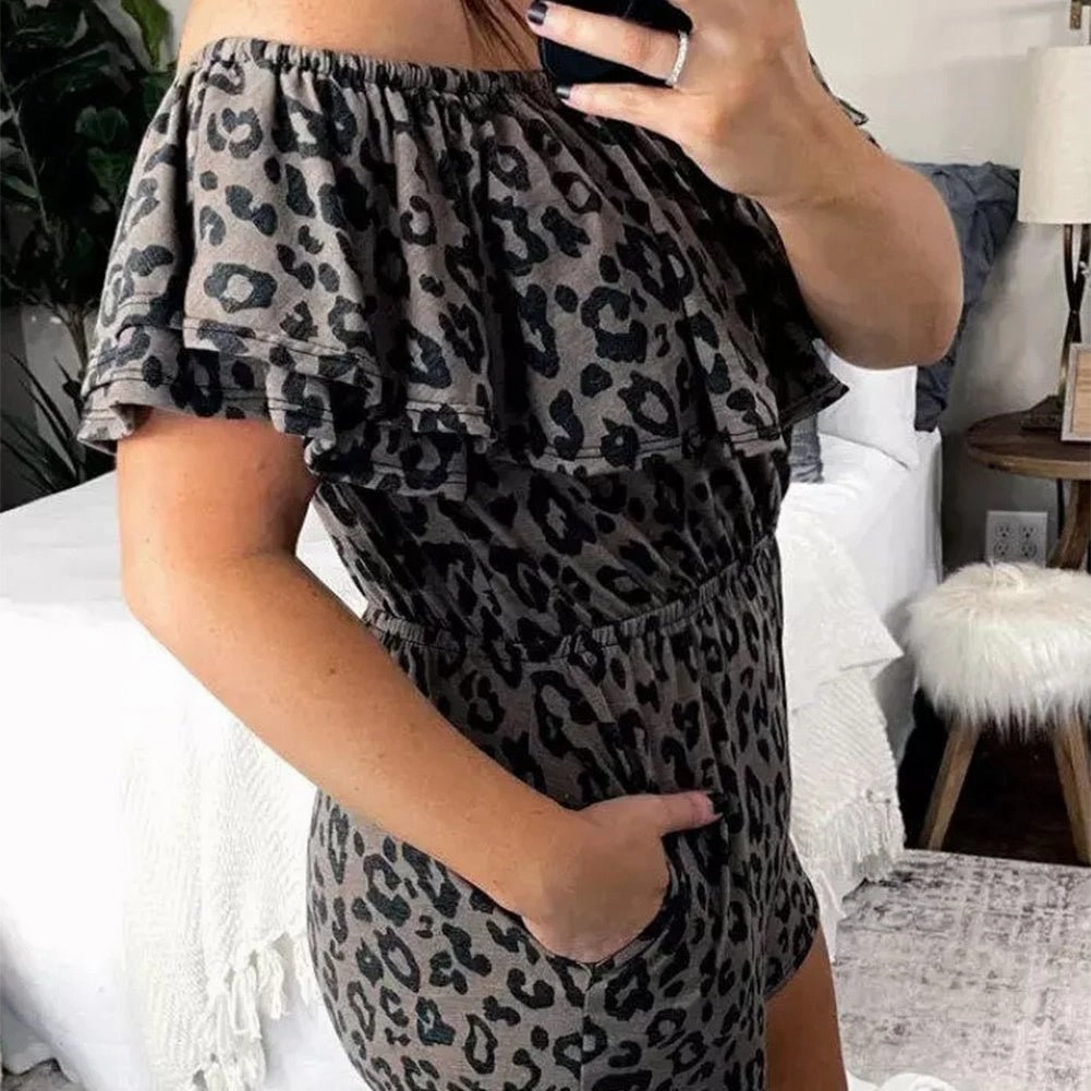 Roaring Leopard Romper* High Collar Option