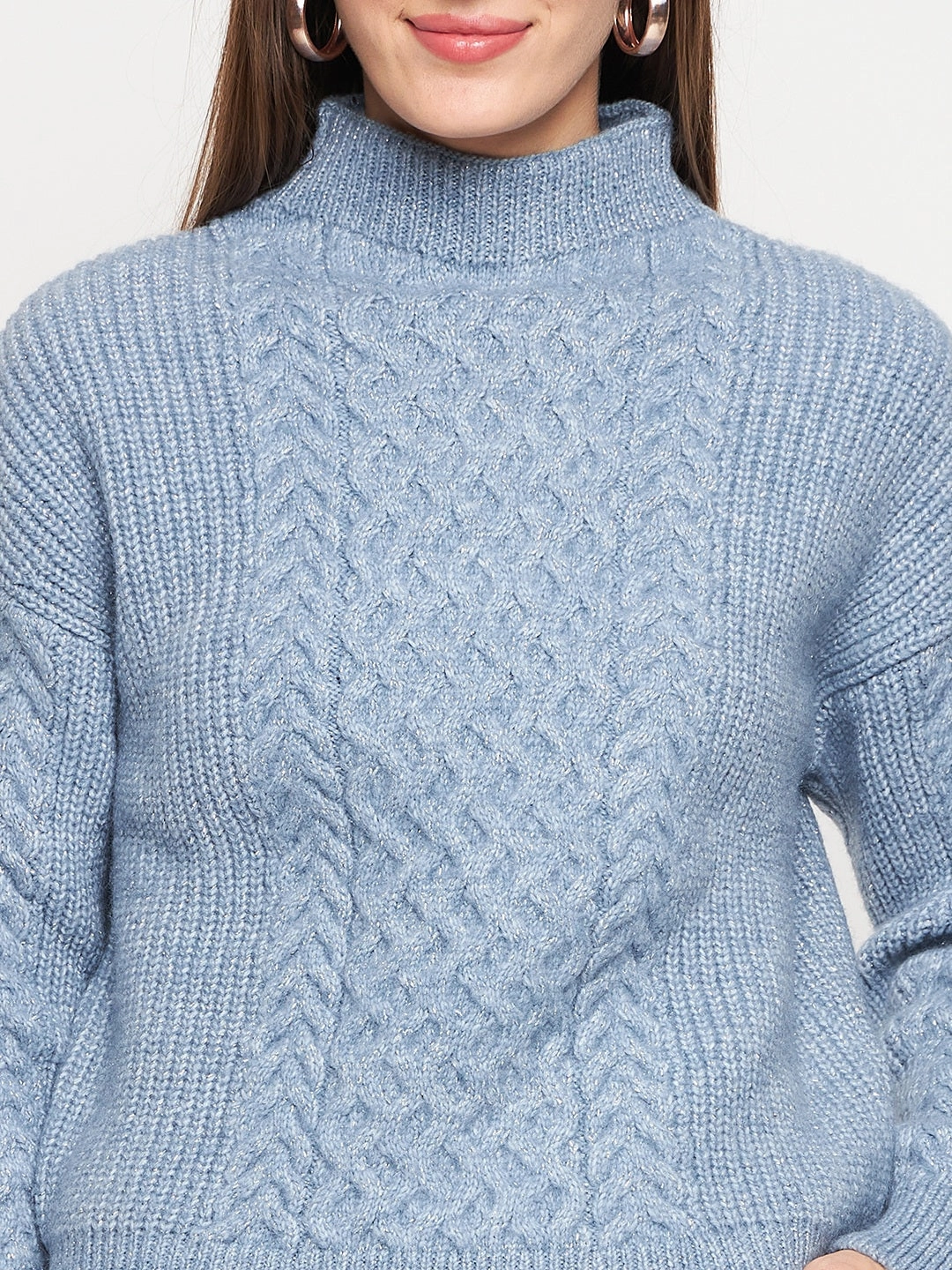 Madame Blue Knit Pullover Chill Vibe