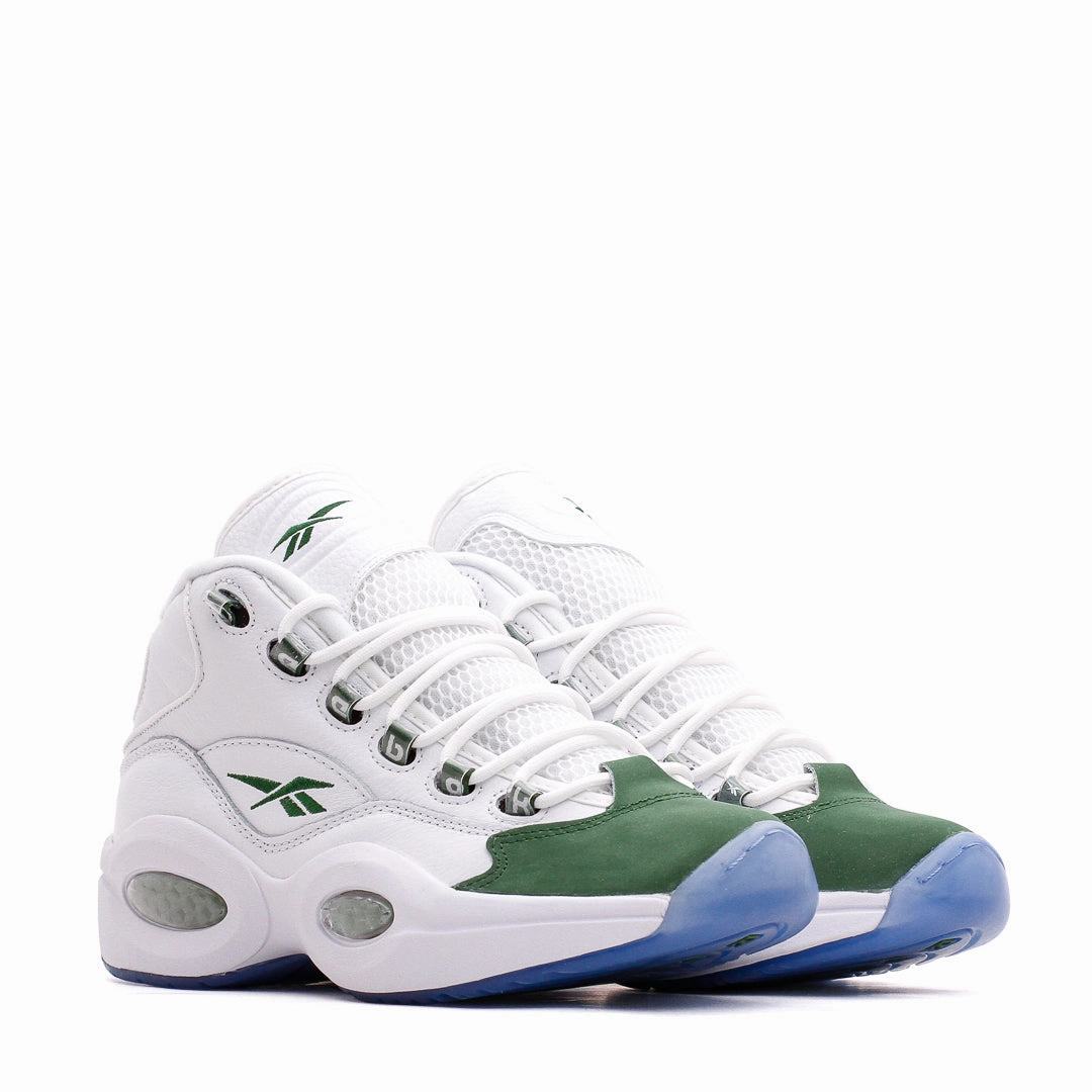 RubberOutsole Good ventilation Reebok Classics Basketball Men Question Mid Allen Iverson White Green ID6690