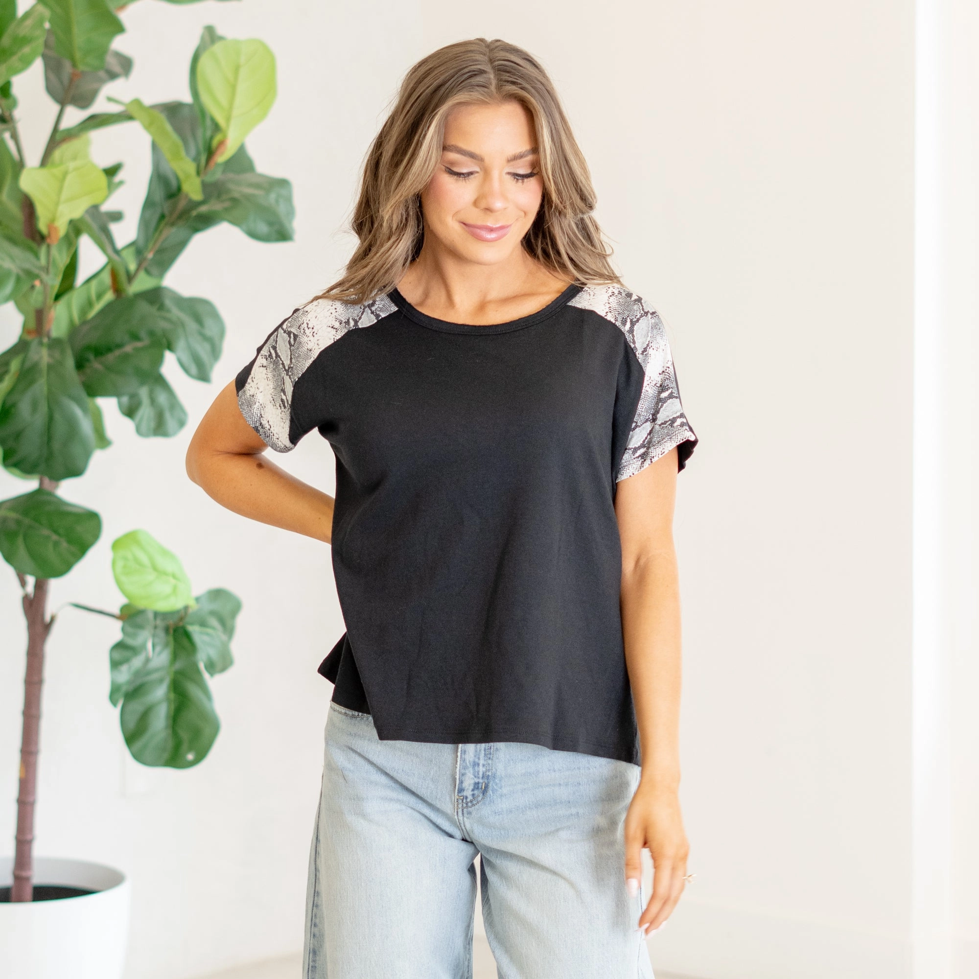 Weekend Adventure Urban Edge Round Neck Drop Shoulder Top