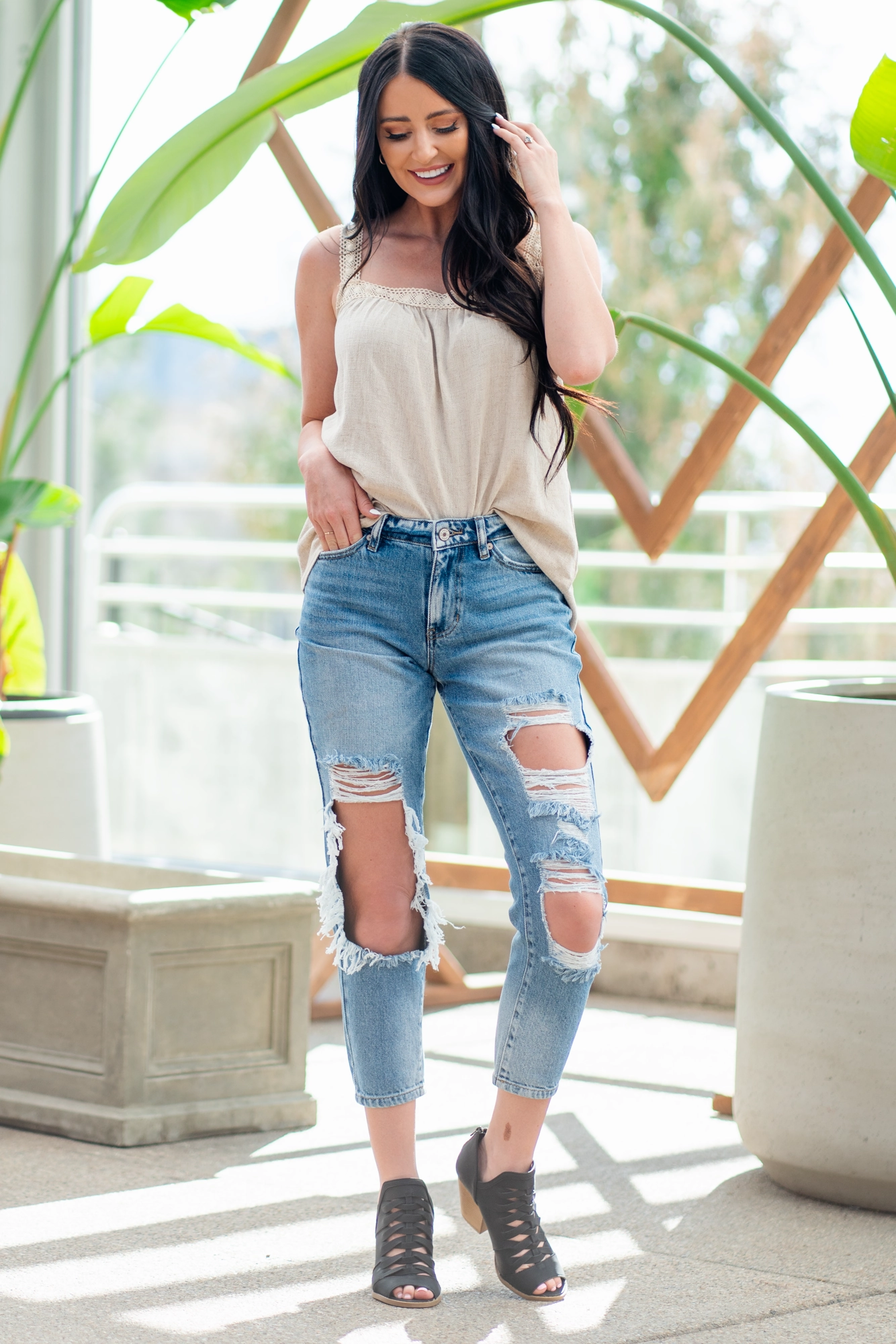 Ruby High Rise Distressed Boyfriend Fit Smart Style
