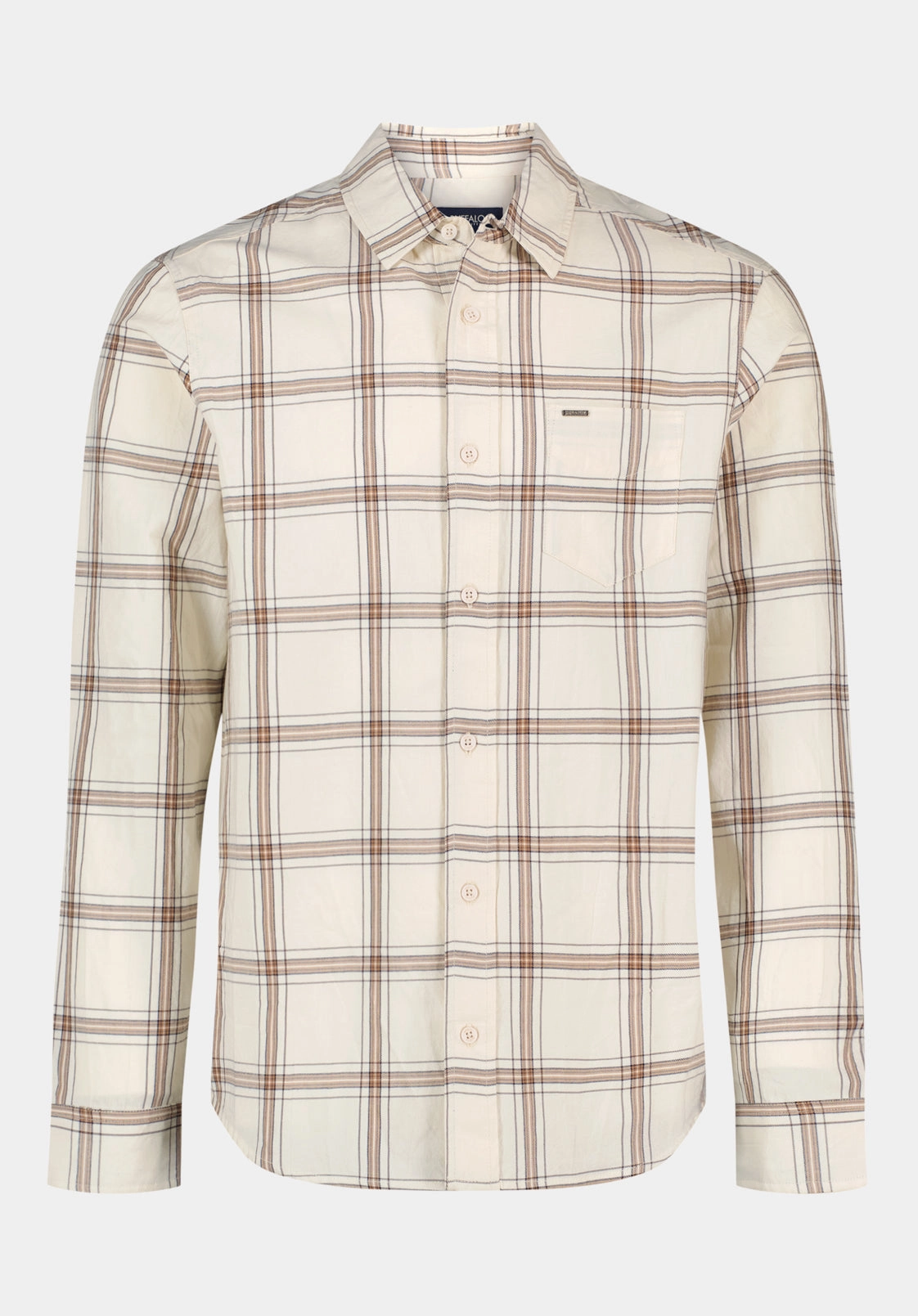 Active Design Designer Touch Sago Men??s Long-Sleeve Plaid Shirt, Buttercream - BM24689
