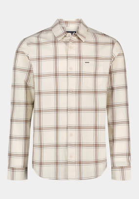 Sago Men??s Long-Sleeve Plaid Shirt, Buttercream - BM24689 Refined Aesthetic