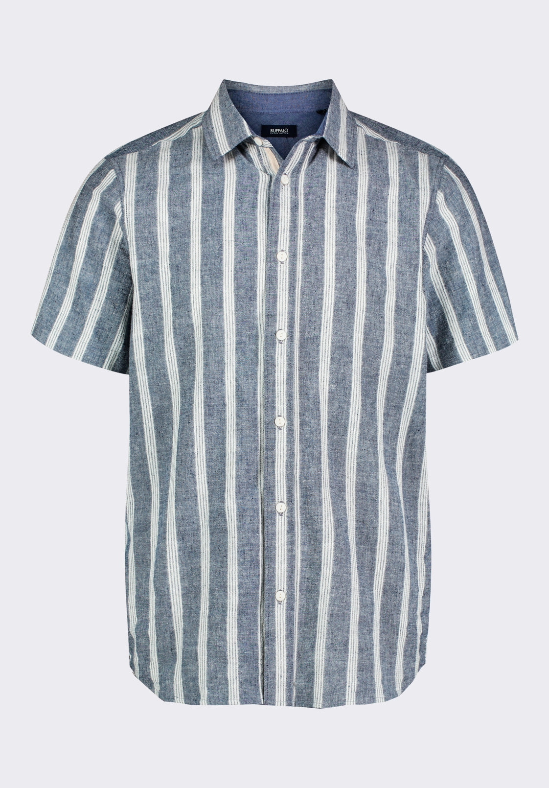 Sagrino Men's Short-Sleeve Striped Fitted Shirt, Whale - BM24564 Geometric Pattern