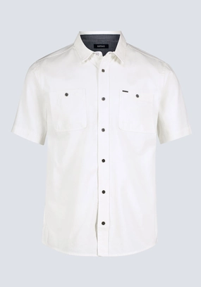 Sagrino Men's Short-Sleeve Utility Shirt, Milk - BM24501 Sustainable fashion Dressy look