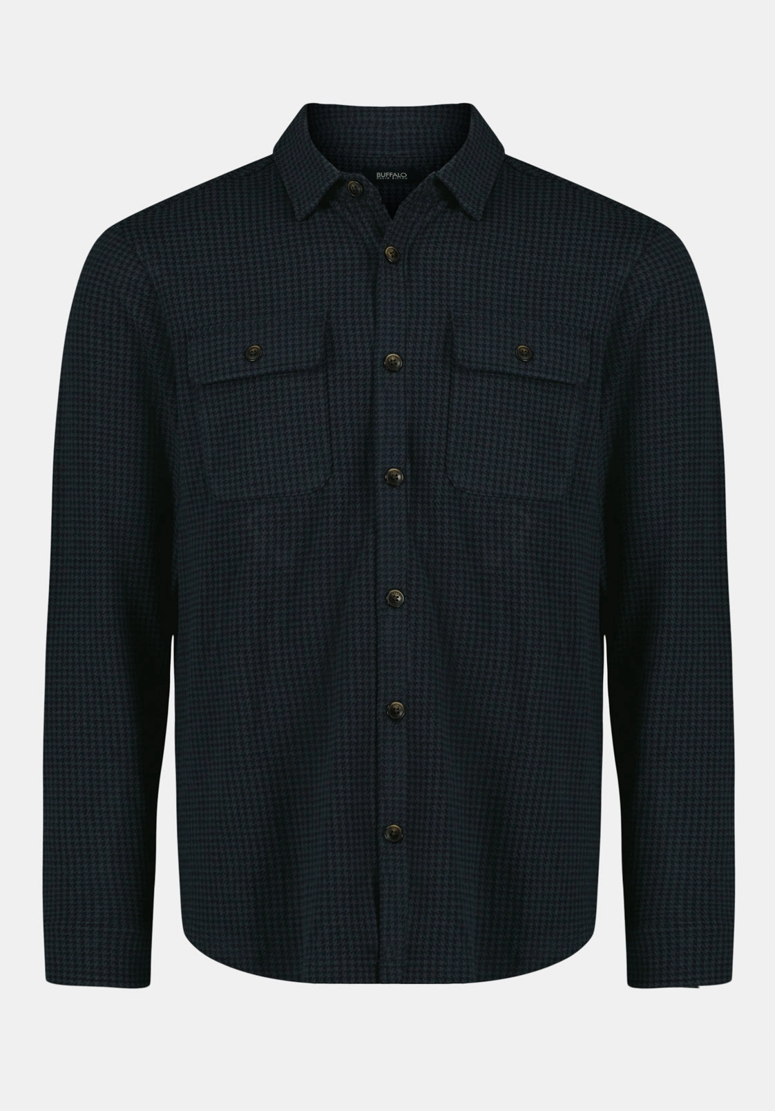 Snag Resistant Fabric Double Stitched Hems Samme Men's Long-Sleeve Plaid Blanket Shirt, Midnight Blue - BM24694