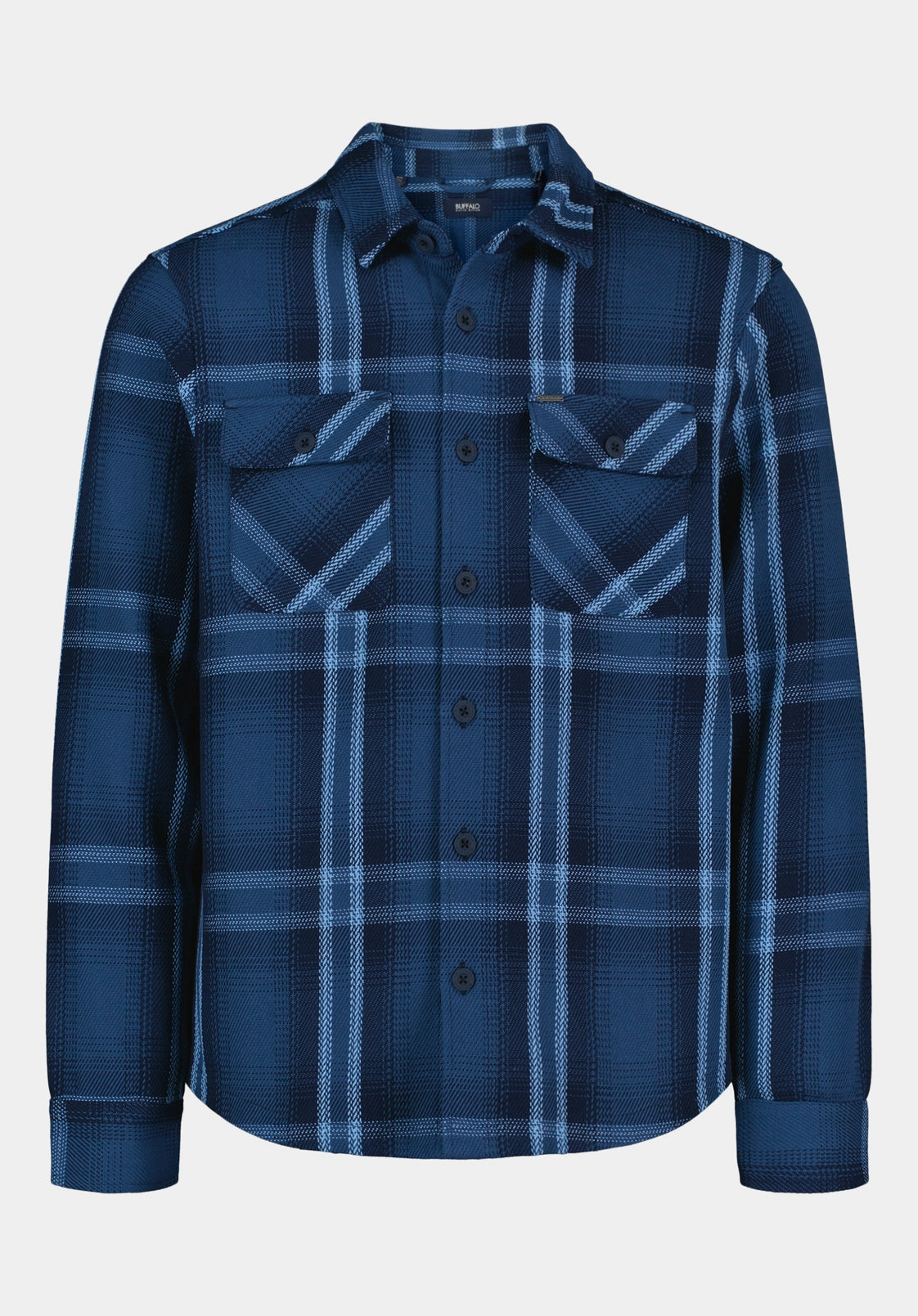 Versatile Layering Samme Men's Long-Sleeve Relaxed Plaid Shirt, Whale - BM24686