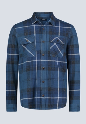 Brunch Outfit Samme Men's Plaid Blanket Shirt, Whale - BM24461