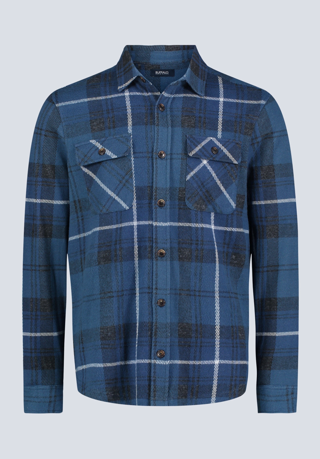 Travel Friendly Samme Men's Plaid Blanket Shirt, Whale - BM24461