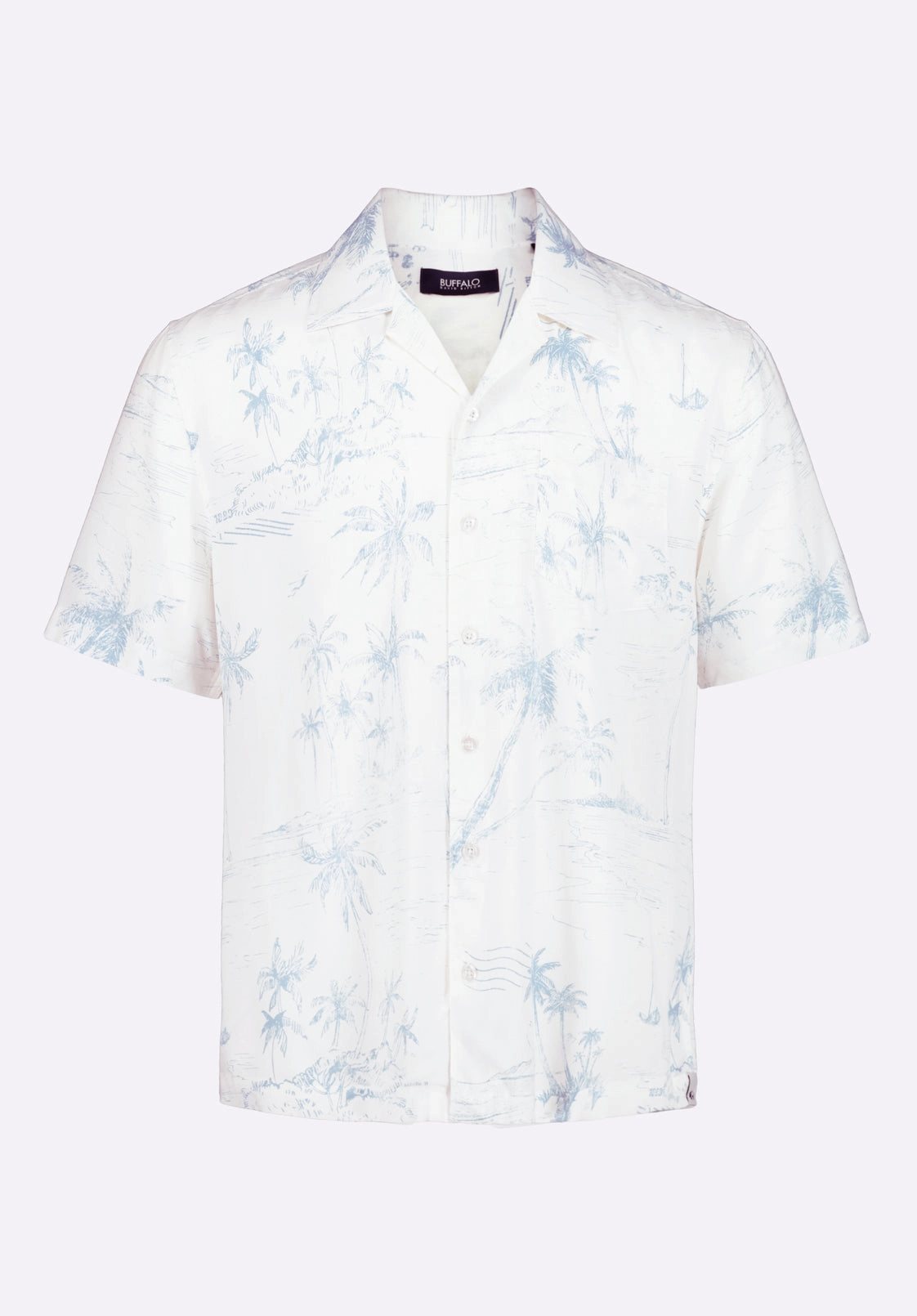 formal dinner Multipurpose Layering Fabric Sandro Men's Printed Short-Sleeve Camp Shirt, Milk - BM24565
