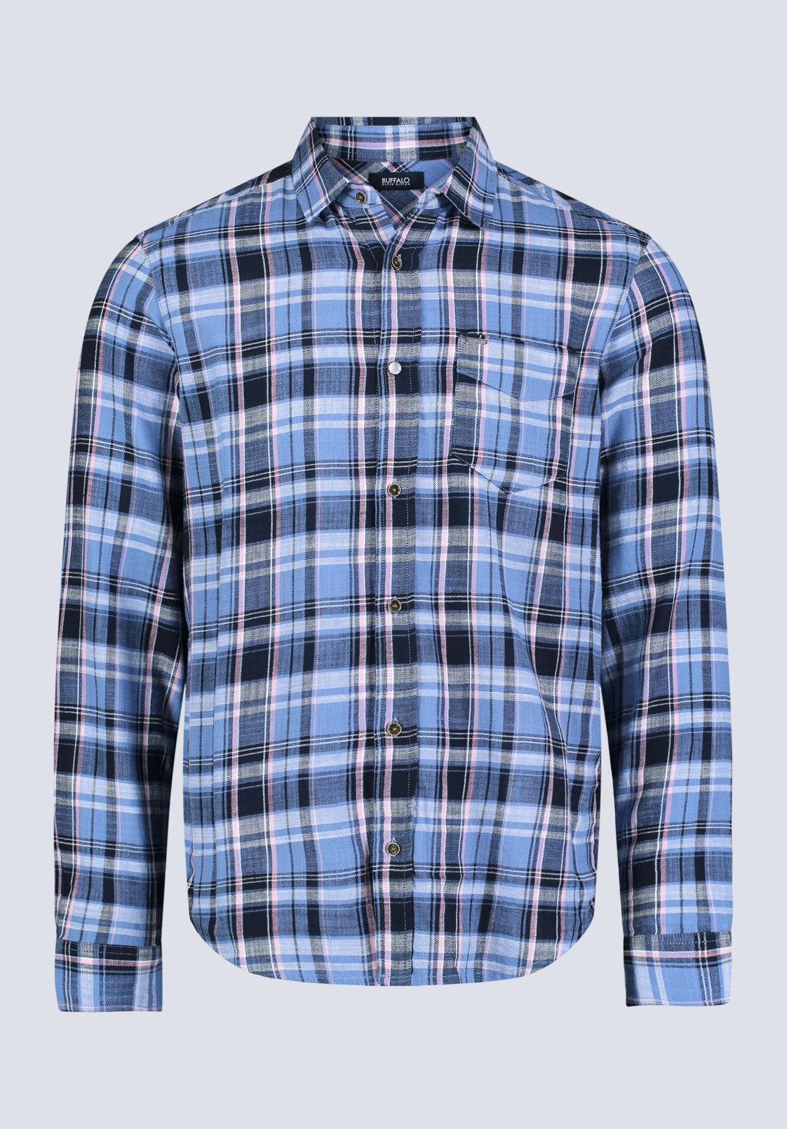 Saroz Men's Classic Plaid Shirt, Midnight blue - BM24499 Smart Look