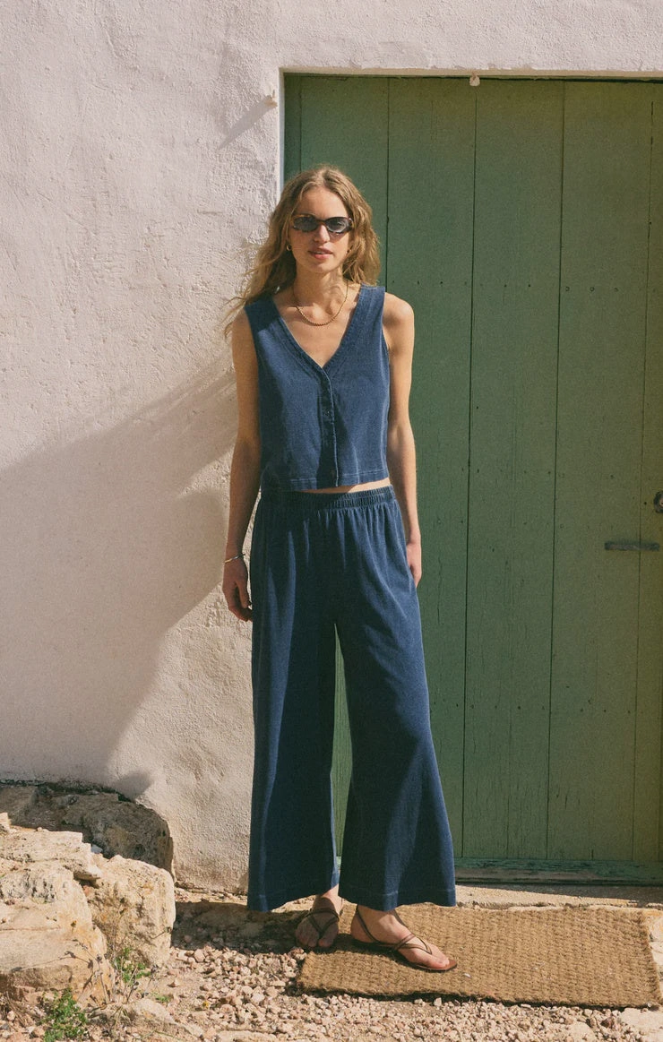 Scout Jersey Denim Pant- Indigo Body Sculpting Neutral Shade