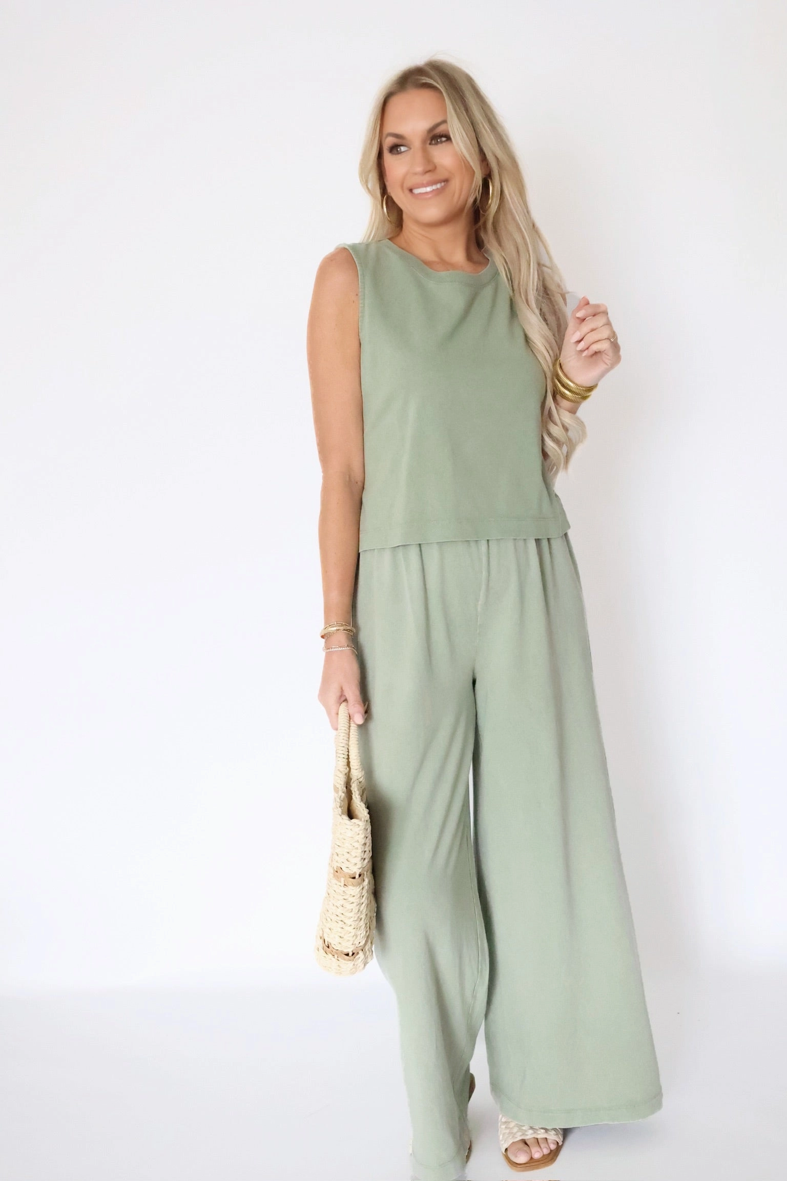Timeless Layers All Time Use Scout Jersey Flare Pant - Avocado(final sale)