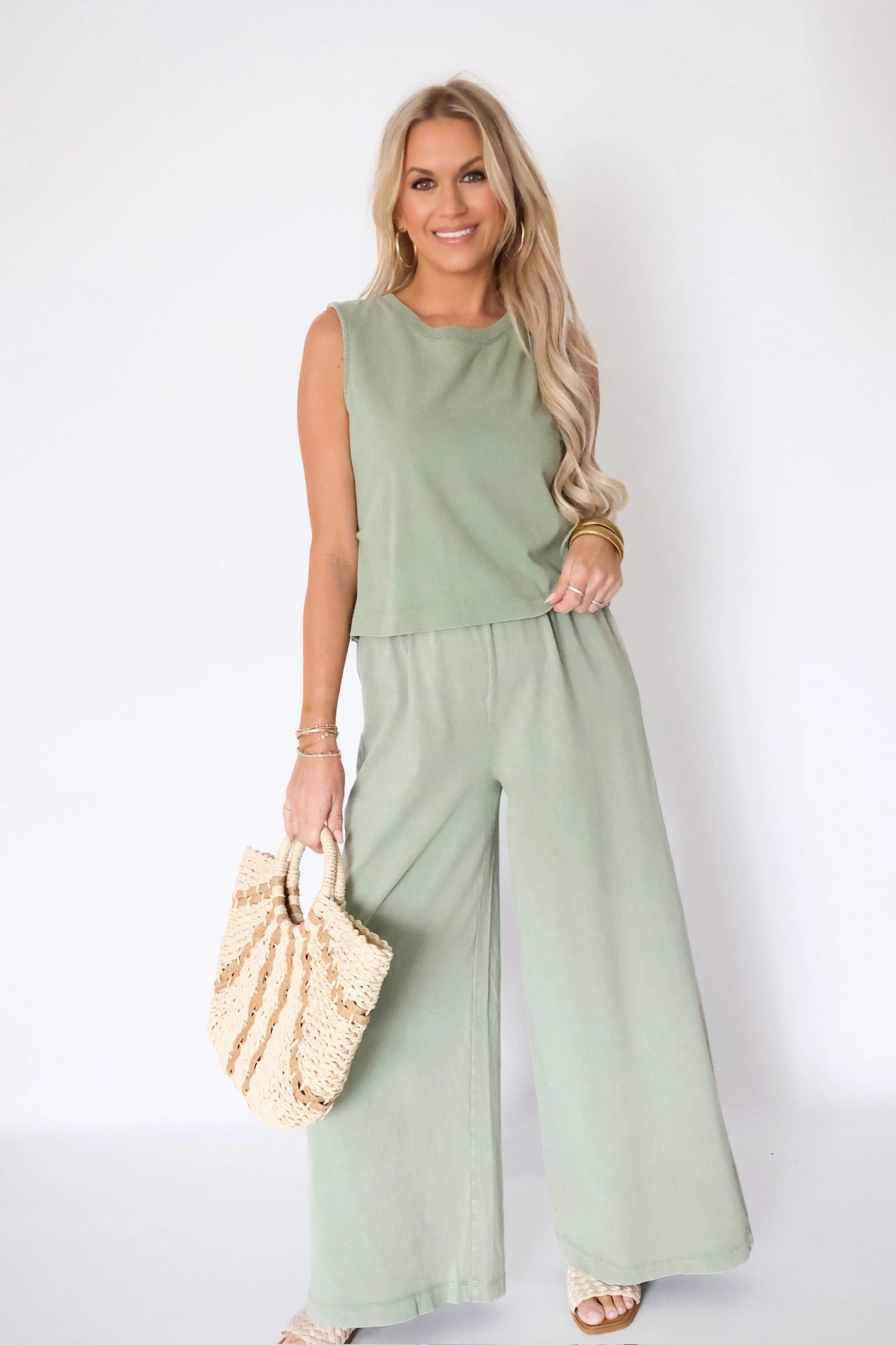 Body Ready Scout Jersey Flare Pant - Avocado(final sale)