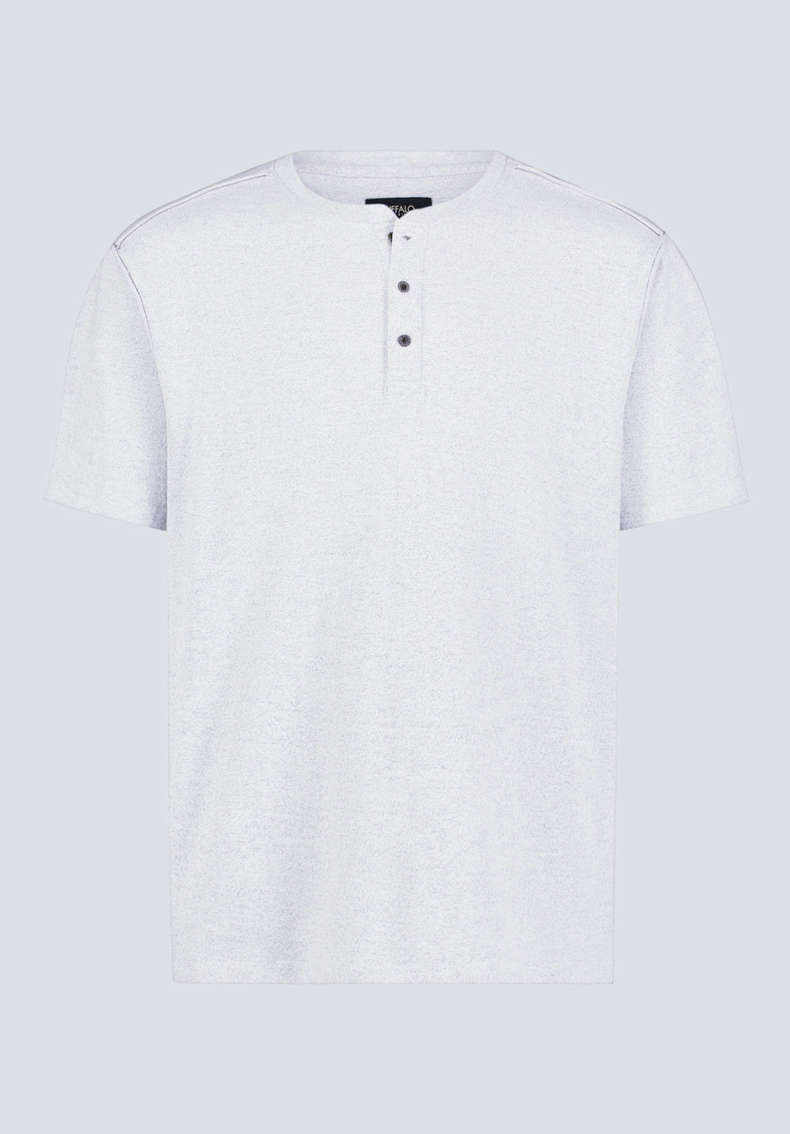 Kitfom Men's Short-Sleeve Henley Top, Heather Grey - BM24519 Soft Blended Fabric