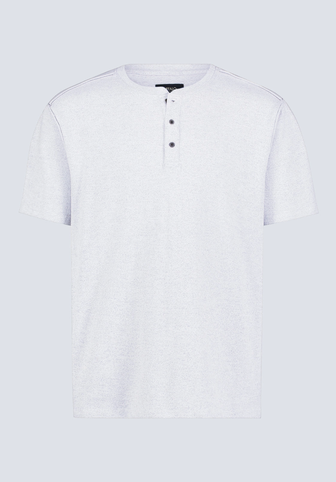 Lightweight Knit Non Closure Collar Kitfom Men's Short-Sleeve Henley Top, Heather Grey - BM24519