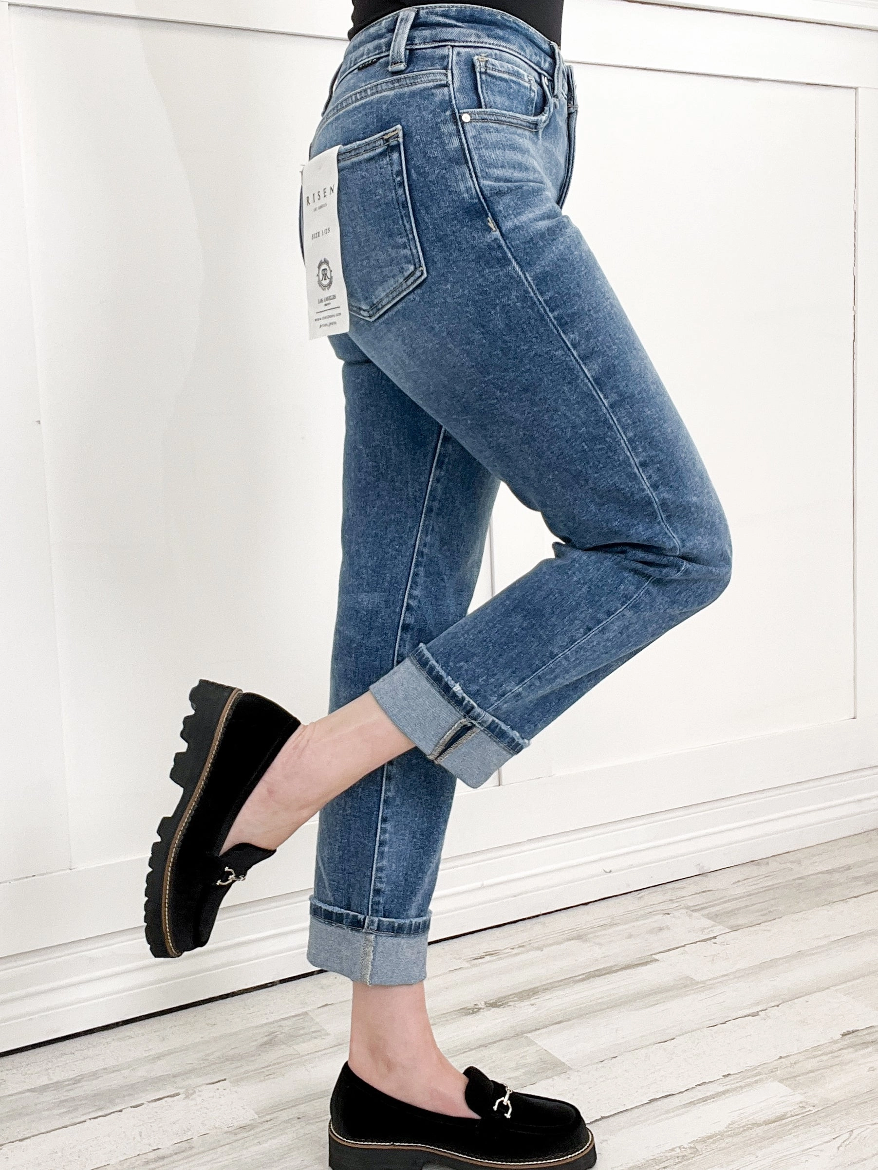 quick dry Risen FREESTYLE Tummy Control Hi-Rise Cropped Straight Jeans