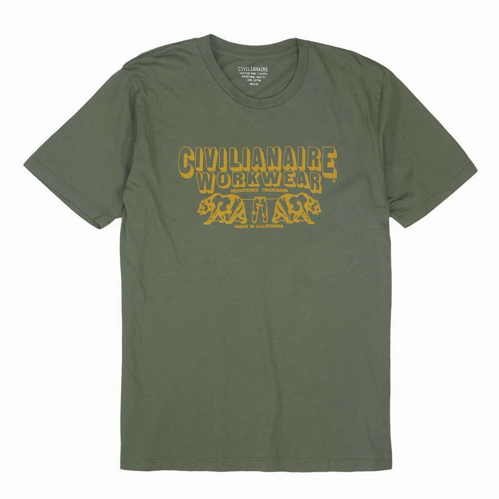 AntiFade Treatment " Workwear Bears " Short Sleeve Men's Crew Neck Tee - Biskra