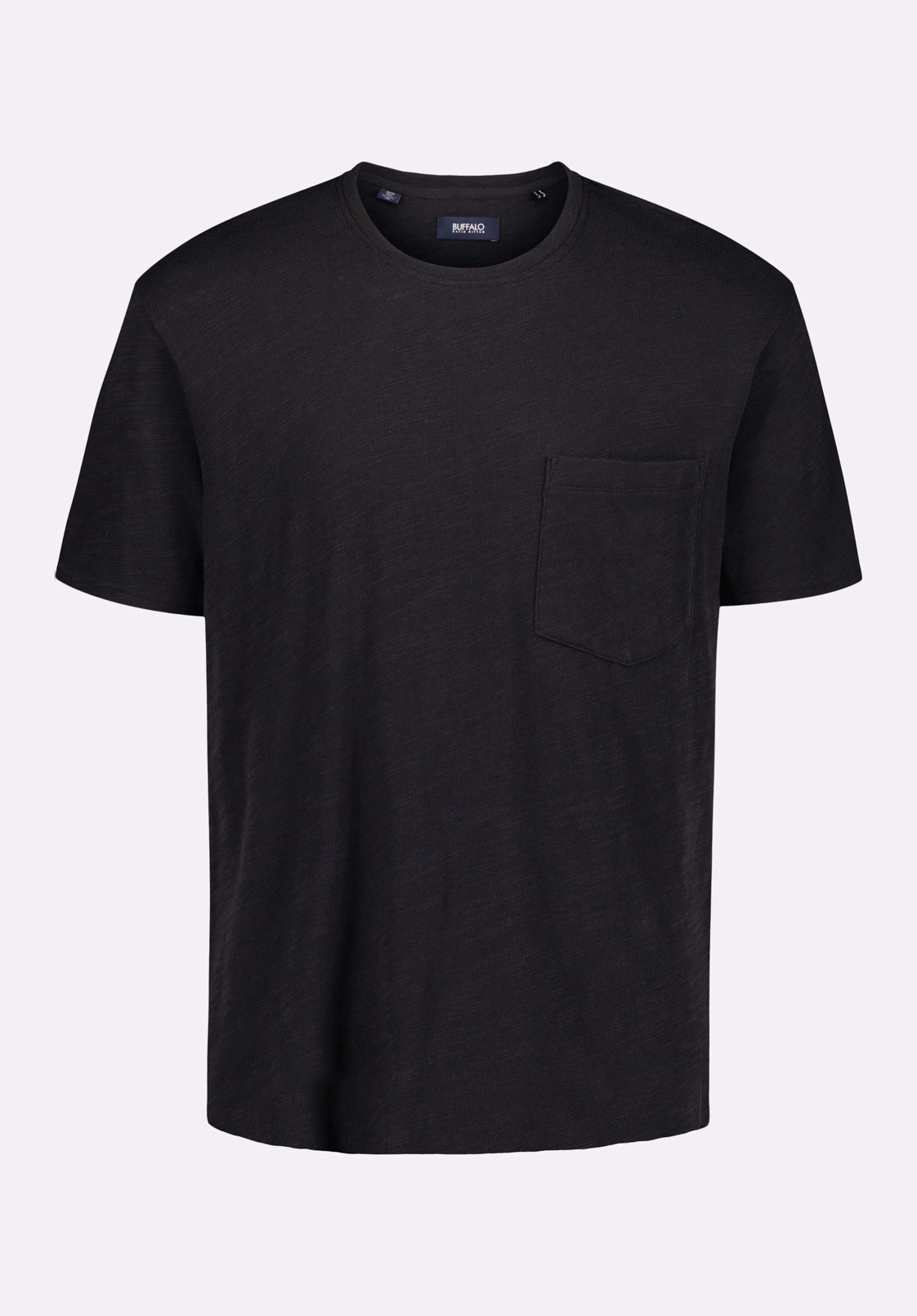 Kander Men's Slub Knit Crew Neck Pocket T-Shirt, Black - BM24606 TaglessComfort OdorResistant Treatment