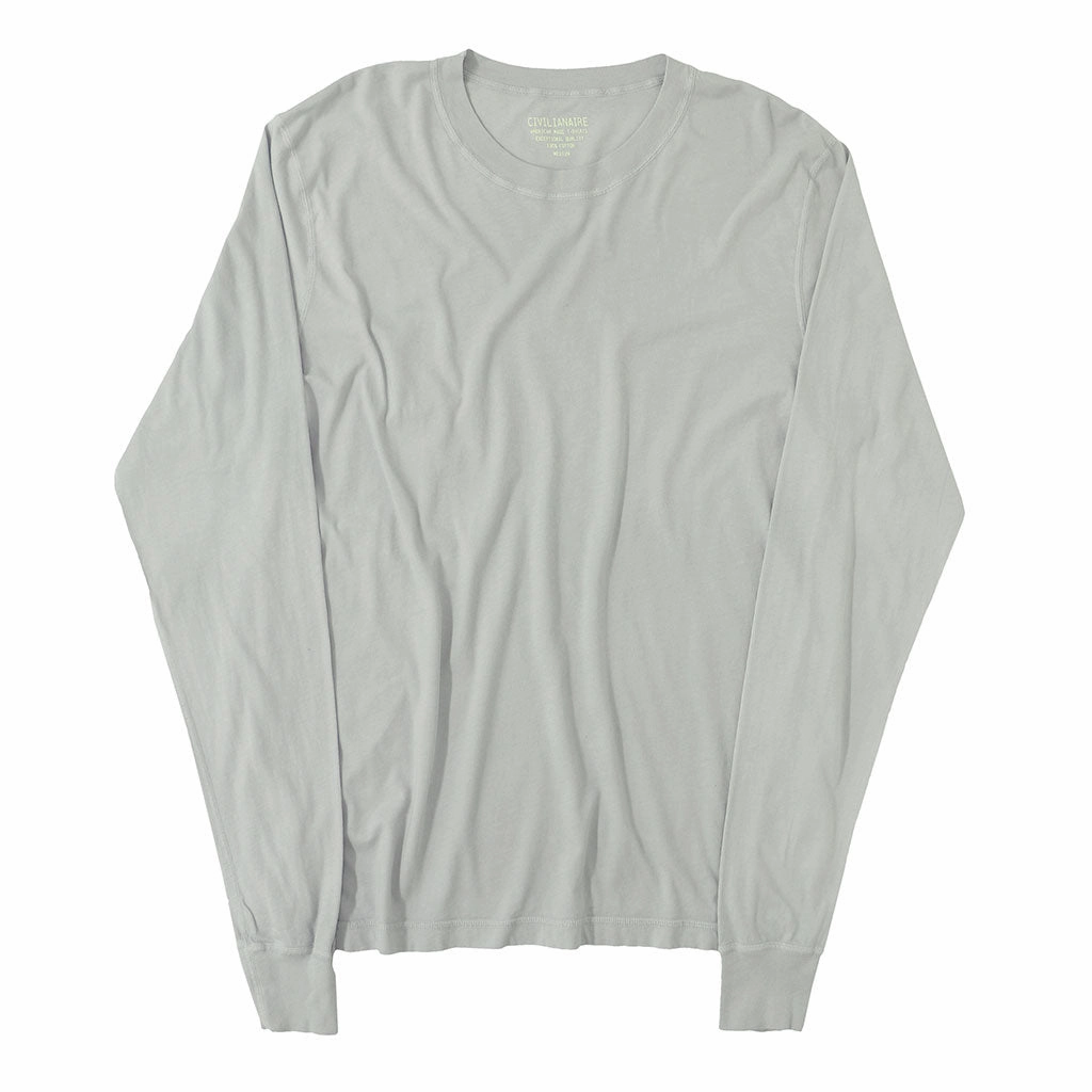 Long Sleeve Crew Neck Cotton Tee - Frost #9051 Tubular Body Construction