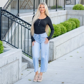 anniversary Luna Snap Detail Ribbed Bodysuit