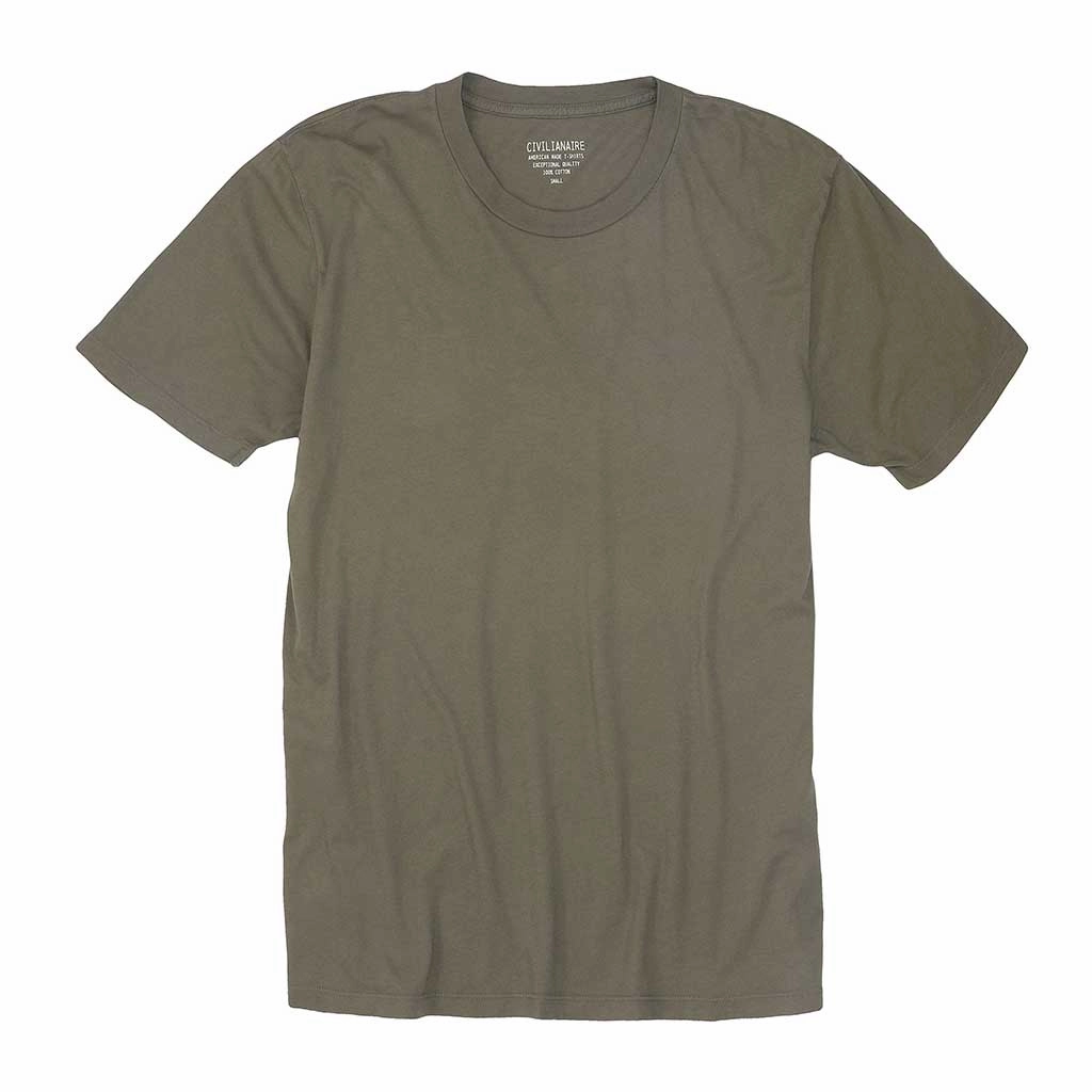 WaterRepellent Coating Elegant Blouse Crew Neck Short Sleeve Tee - Dark Covert Green