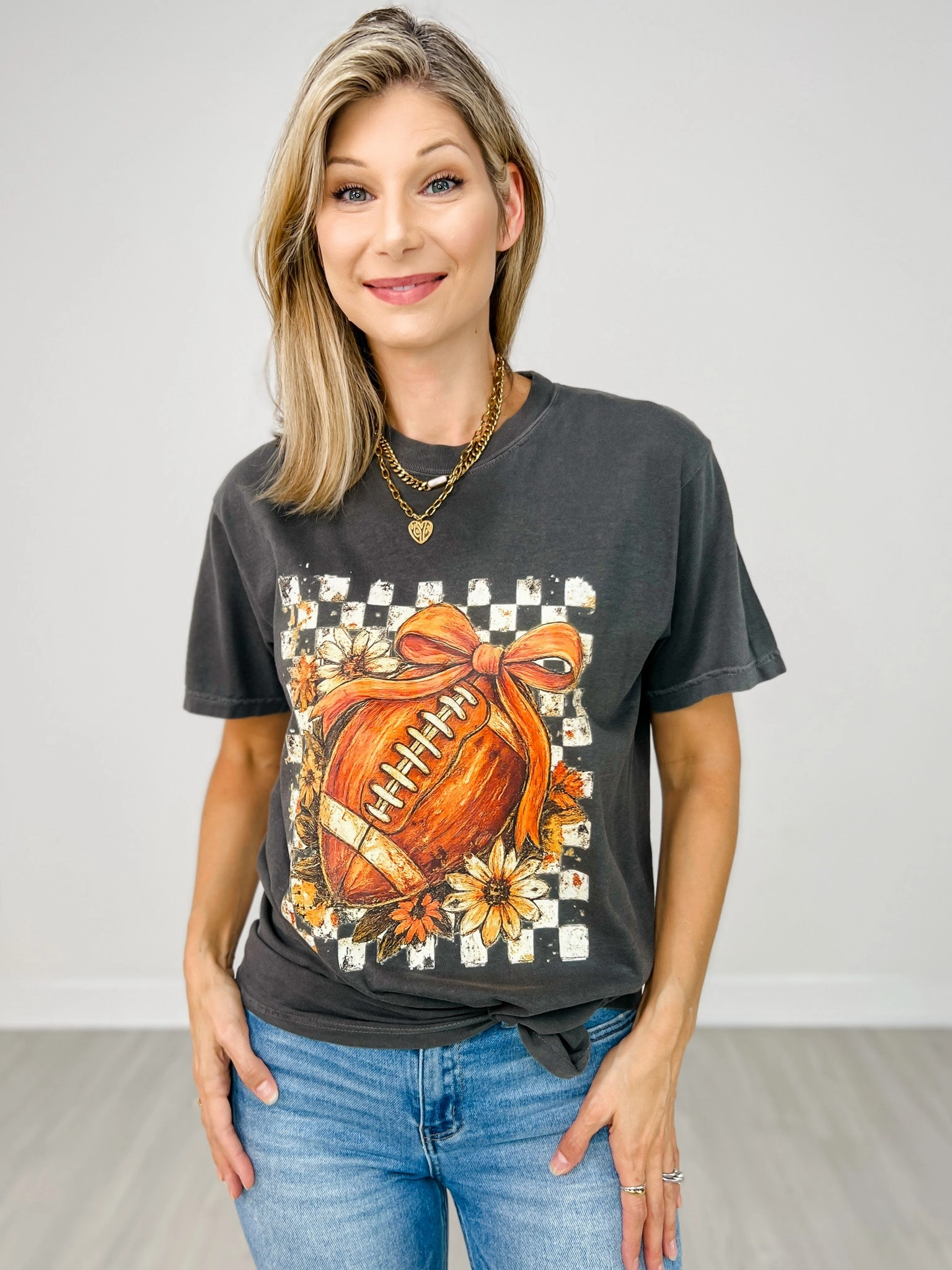 Fall Football Checker Board Graphic Classic Tank Reinforced Stress Points