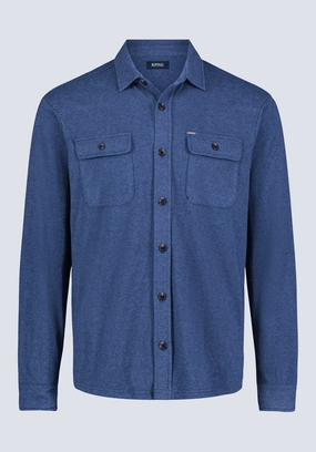 Sigge Men's Long-Sleeve Blanket Shirt with Chest Pockets, Mirage Blue - BM24460 Boho chic Sustainable Manufacturing Process