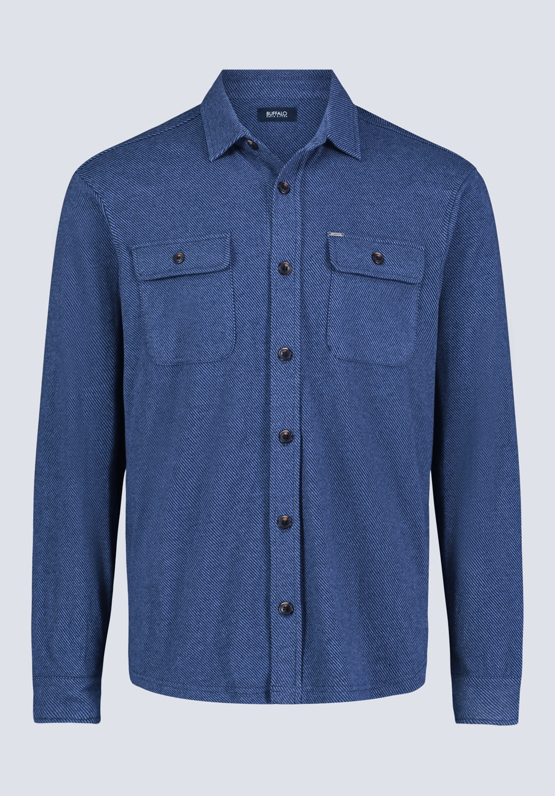 Sigge Men's Long-Sleeve Blanket Shirt with Chest Pockets, Mirage Blue - BM24460 Boho chic Sustainable Manufacturing Process