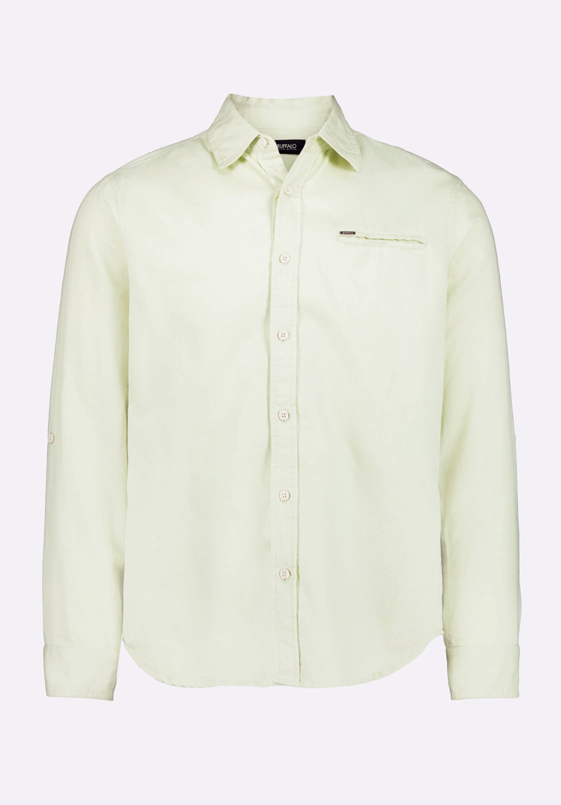 Simbio Men's Long-Sleeve Linen Blend Fitted Shirt, Dusty Aqua - BM24561 Spring Trend