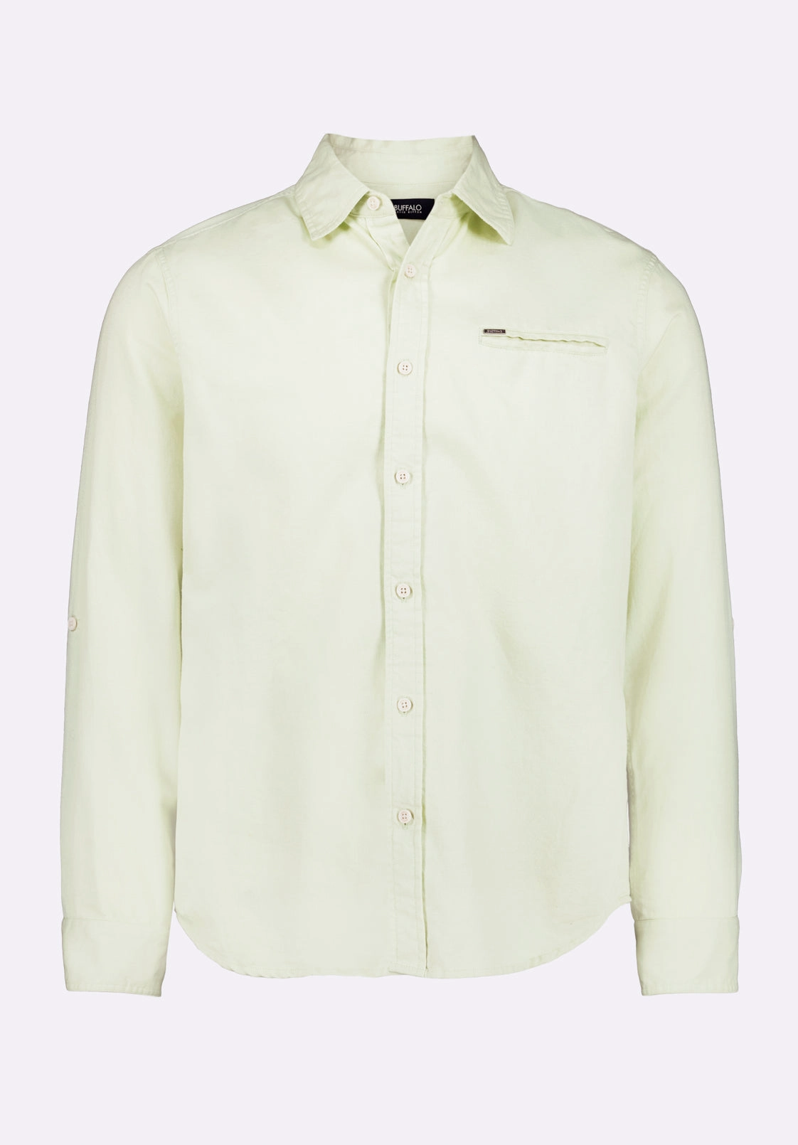 Simbio Men's Long-Sleeve Linen Blend Fitted Shirt, Dusty Aqua - BM24561 Essential Wardrobe