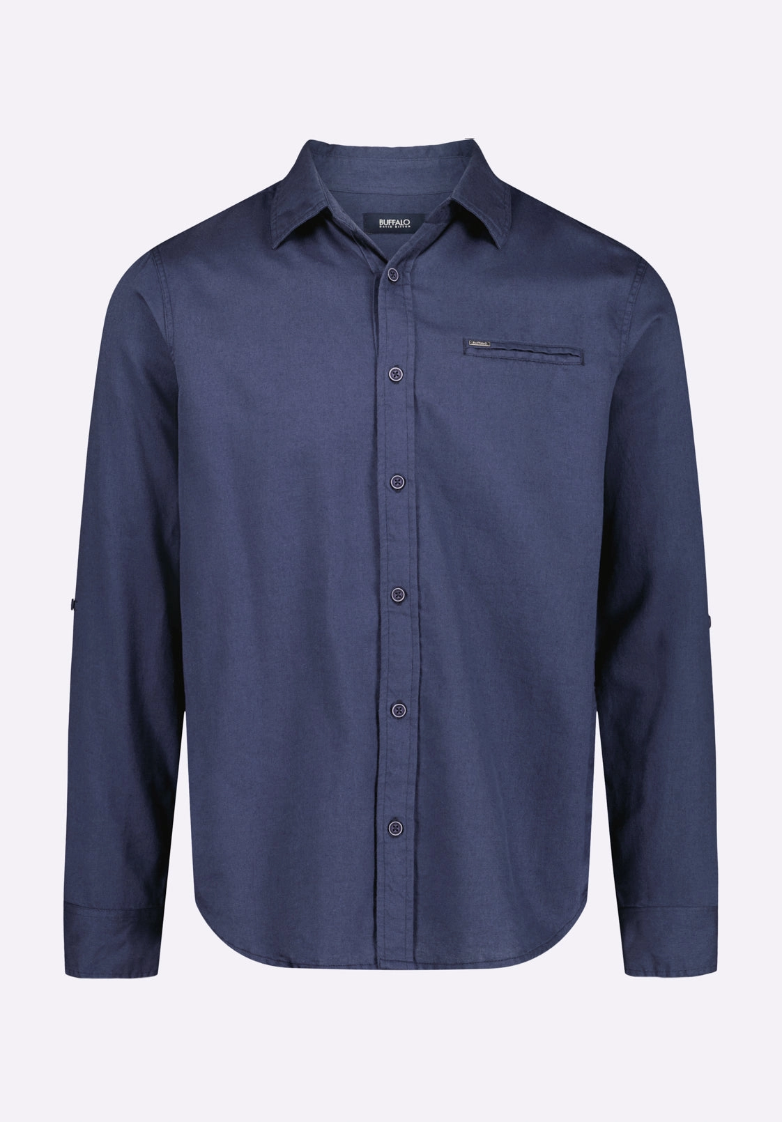 Poolside Lounge Simbio Men's Long-Sleeve Linen Blend Fitted Shirt, Whale - BM24561