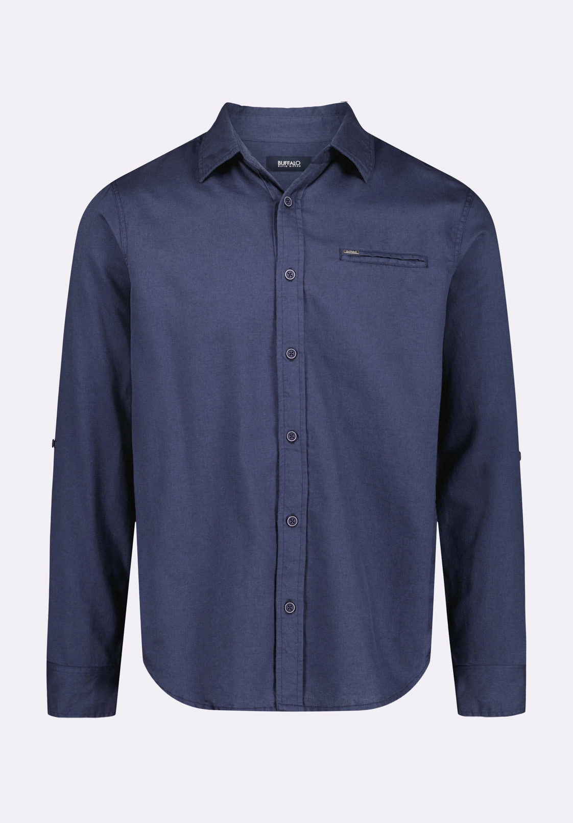 Smooth zipper closure Unisex Option Simbio Men's Long-Sleeve Linen Blend Fitted Shirt, Whale - BM24561