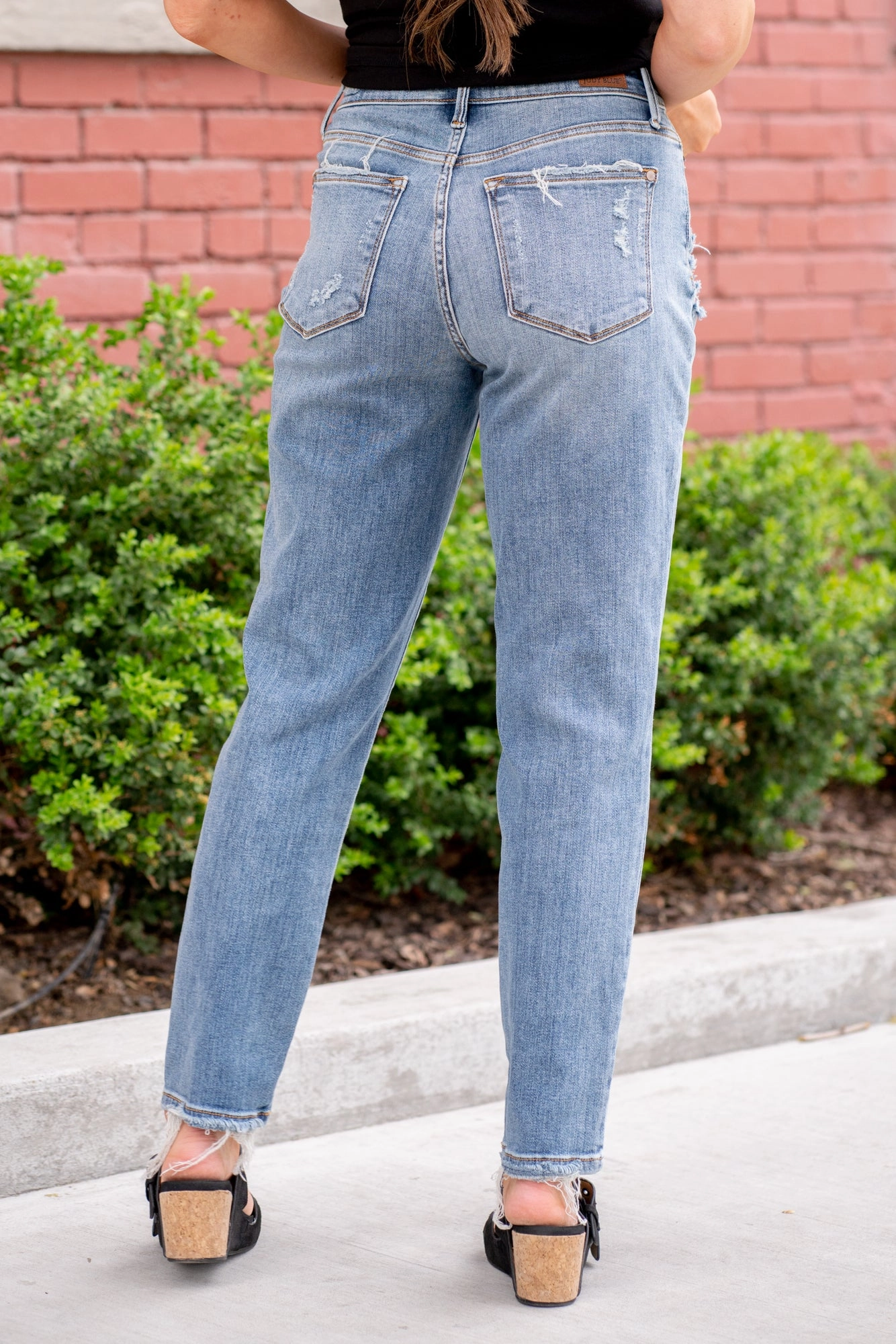 Plus Size On The Road High Rise Button Fly Boyfriend Low Impact Manufacturing