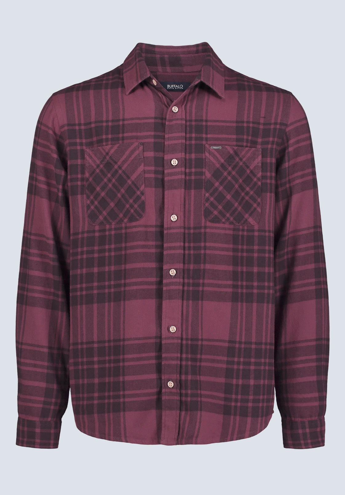 Morning Comfort Laser Cut Edge Detail Sinato Men's Classic Plaid Shirt, Fico Red - BM24449