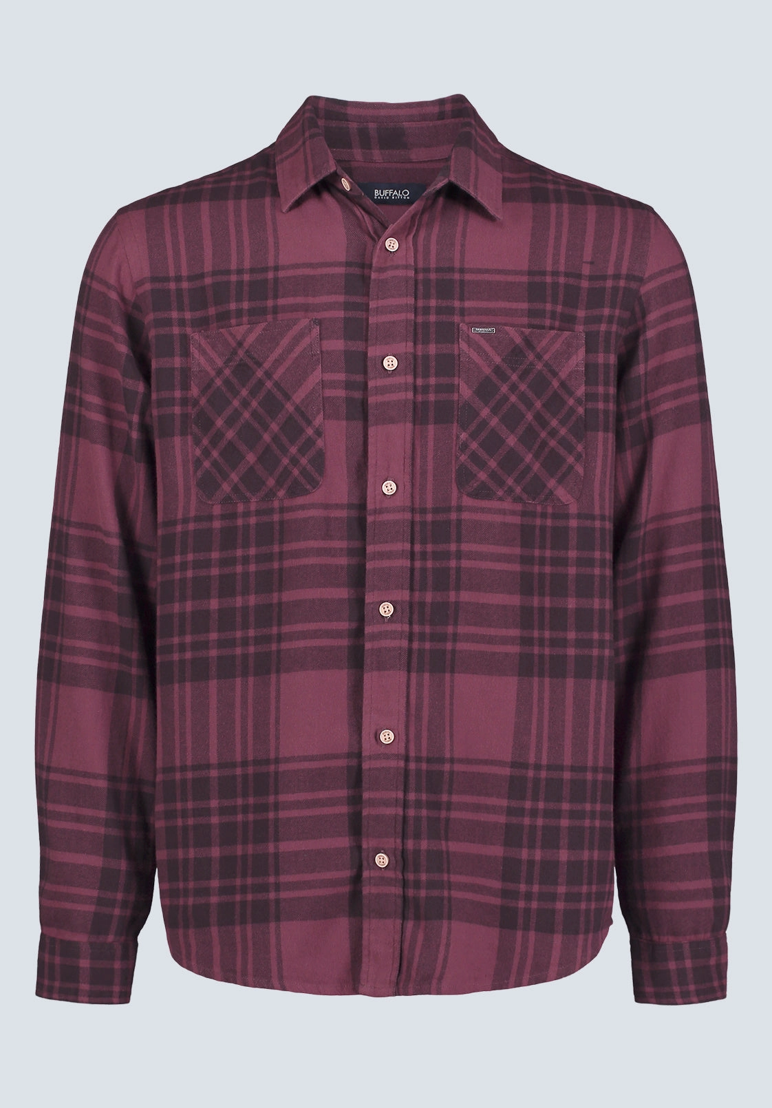 Breathable Lining Sinato Men's Classic Plaid Shirt, Fico Red - BM24449