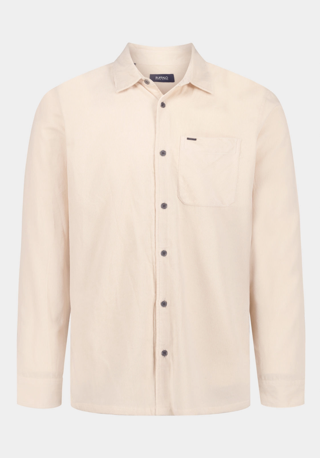 Sinclair Men??s Long-Sleeve Corduroy Shirt with Chest Pocket, Buttercream - BM24772 High-Quality Craftsmanship Soft Touch