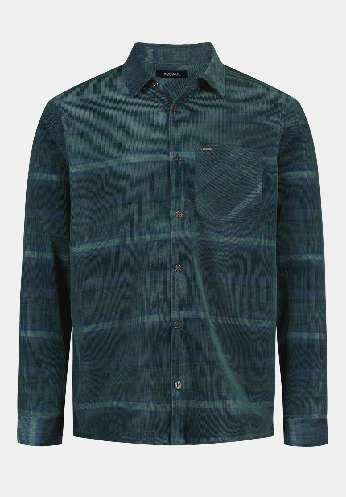 Sinclair Men??s Long-Sleeve Plaid Corduroy Shirt with Chest Pocket, Whale - BM24693 Stylish Appearance Weekend Vibes