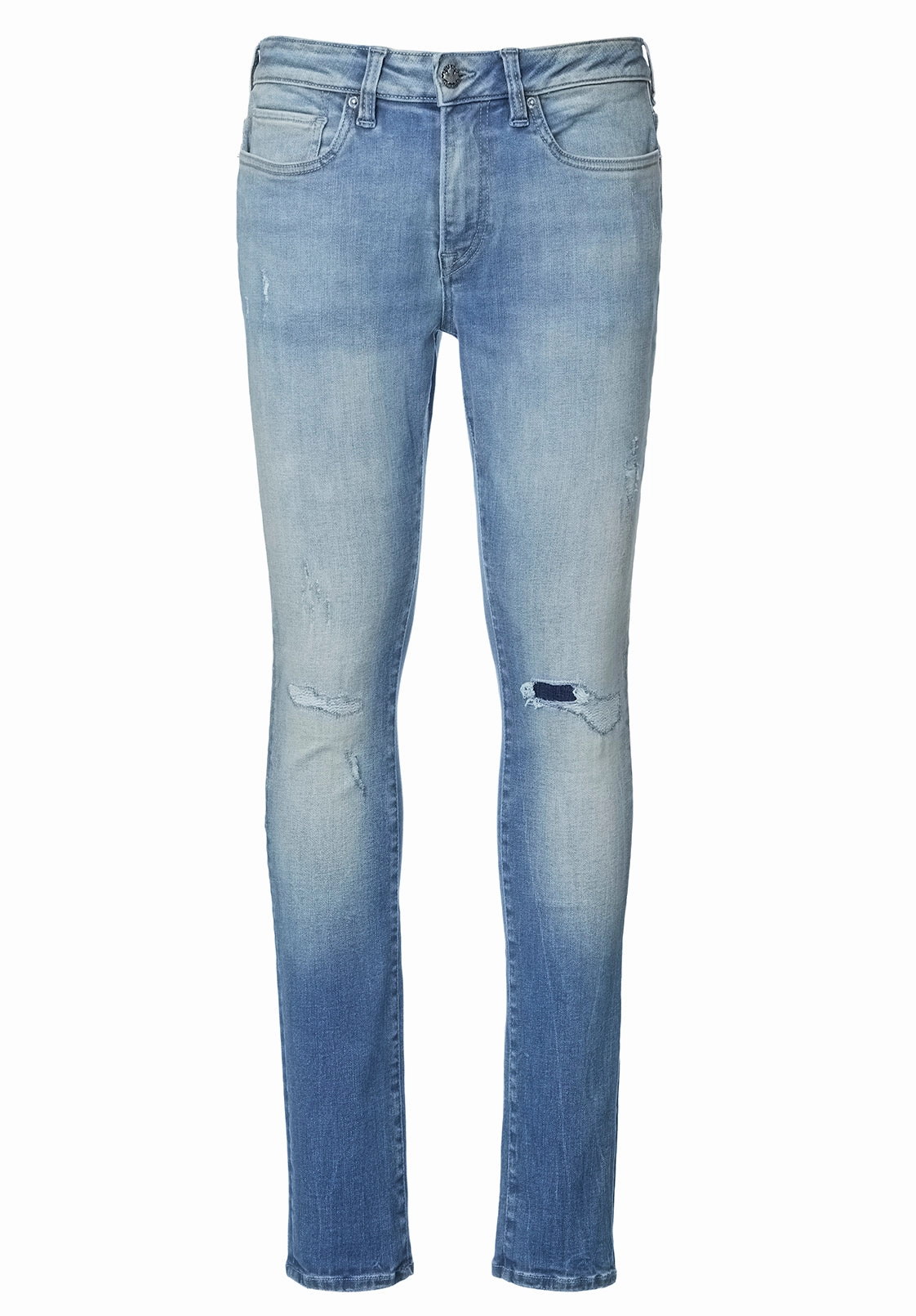 Easy Care Minimal Edge Skinny Max Men's Jeans in Contrasted and Veined Indigo - BM22860