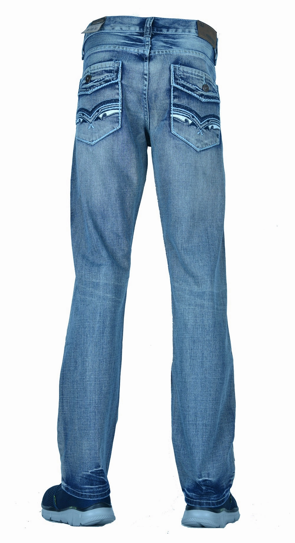 Flypaper Men's Straight Jeans Regular Fit Medium Blue Wash 100% Cotton Eco Friendly Production