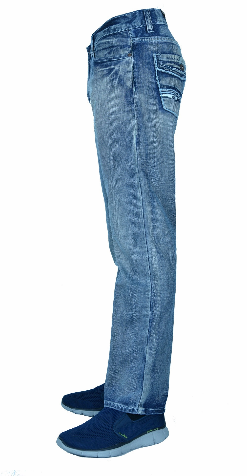 Flypaper Men's Straight Jeans Regular Fit Medium Blue Wash 100% Cotton Sustainable Creative Look Rainy Day High Quality