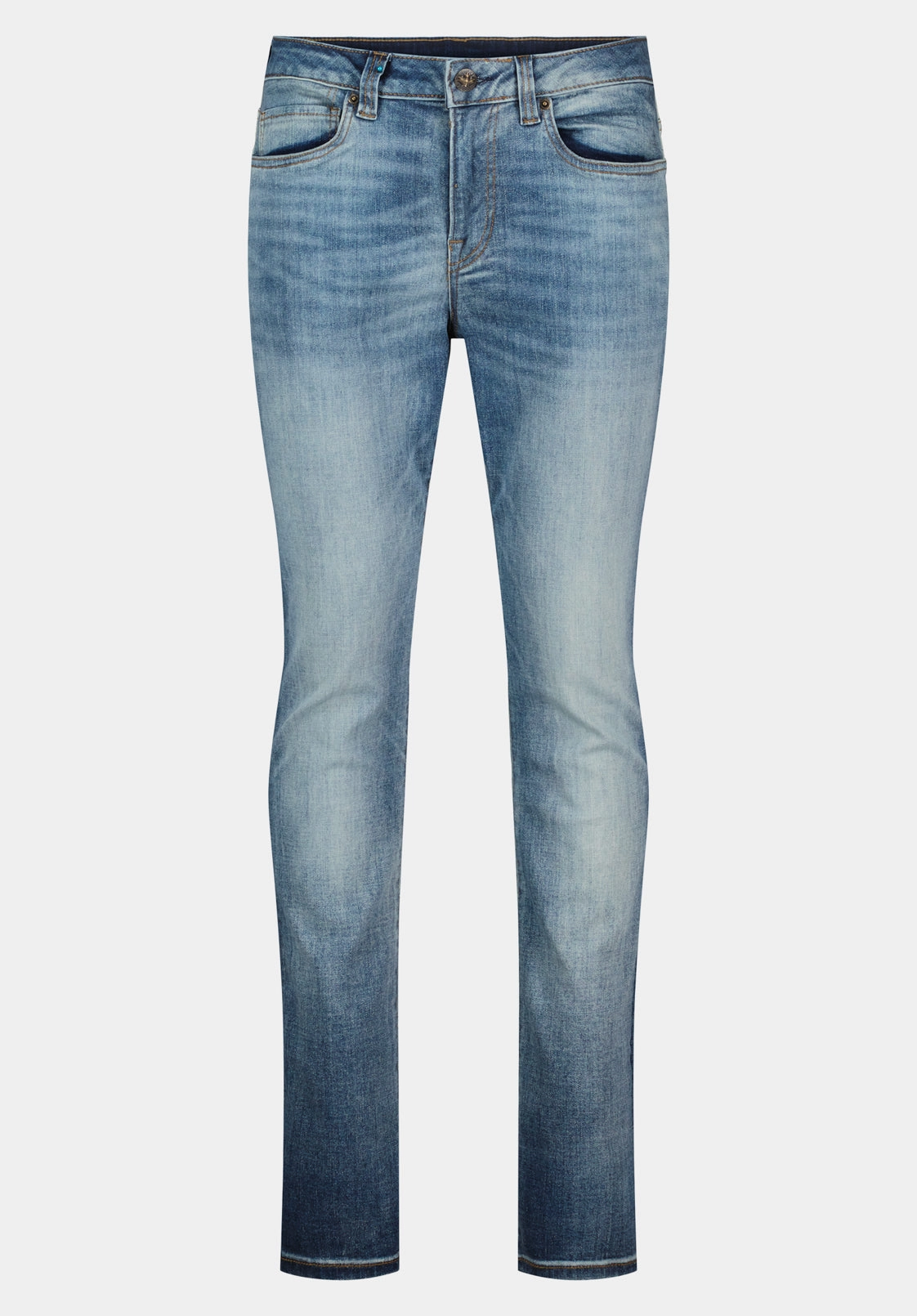 Bold Look Parent Style Slim Ash Men's Jeans in Authentic and Sanded Blue - BM22604