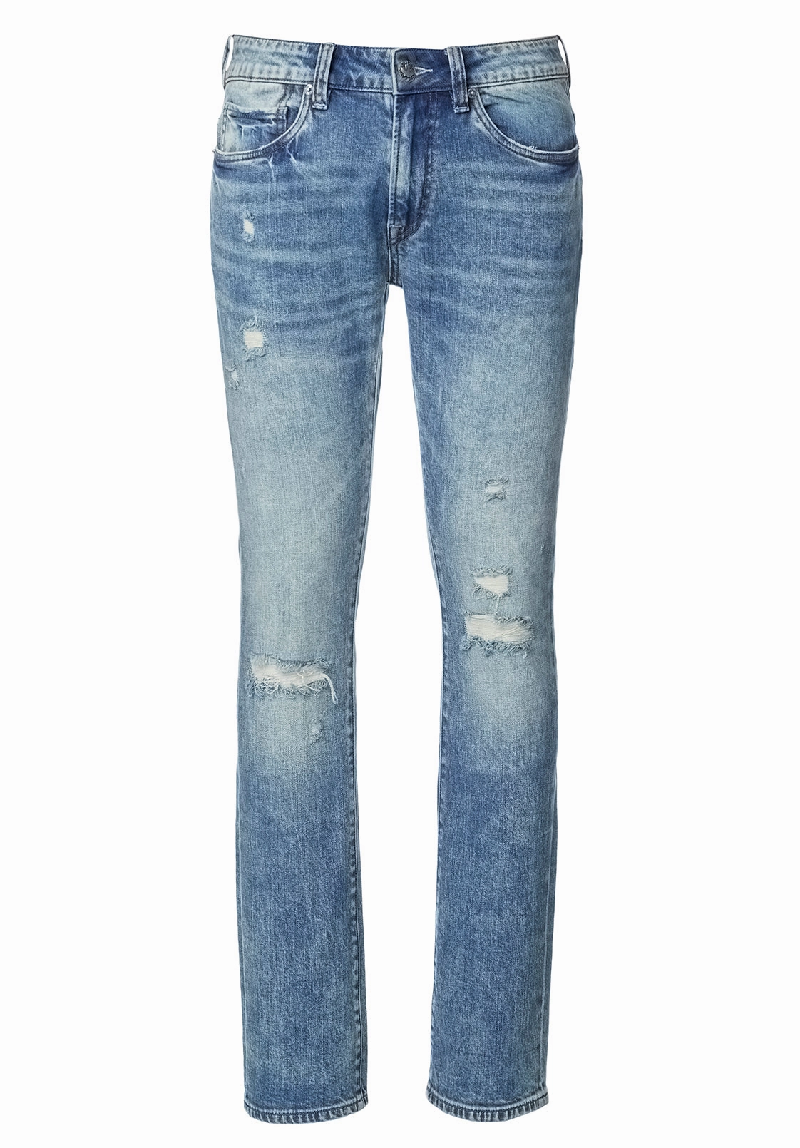 Traveler Gear Bold Look Slim Ash Men's Jeans in Worn & Creased Blue - BM22885